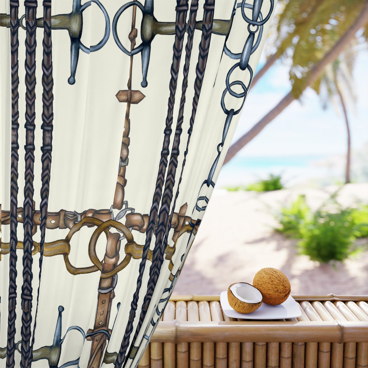 Equestrian Snaffle Bit heavy high quality Window Curtains (1 Piece)