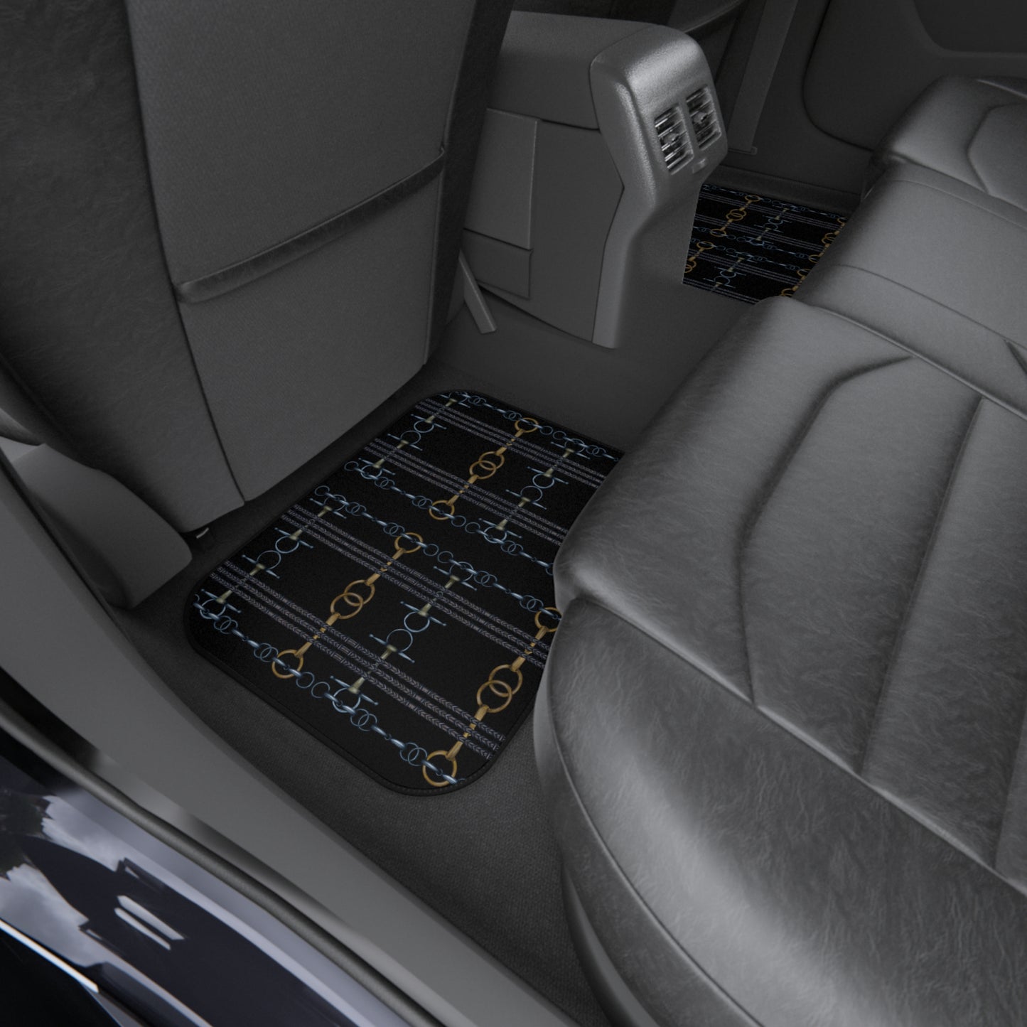 Customizable Reins and Bit Pattern Car Mats (Set of 4)