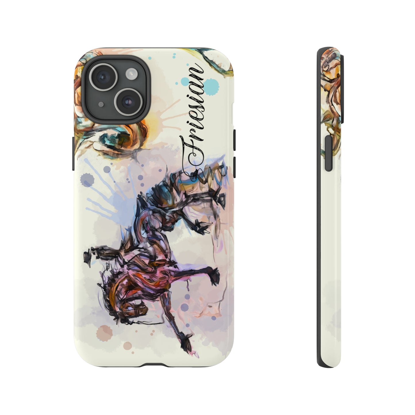 Friesian Watercolor Horse Horse Lover Gift Study Tough Case Phone Case.