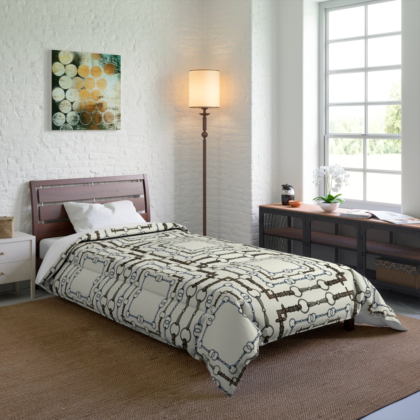 Equestrian Snaffle Bit Comforter - Custom Colors Available
