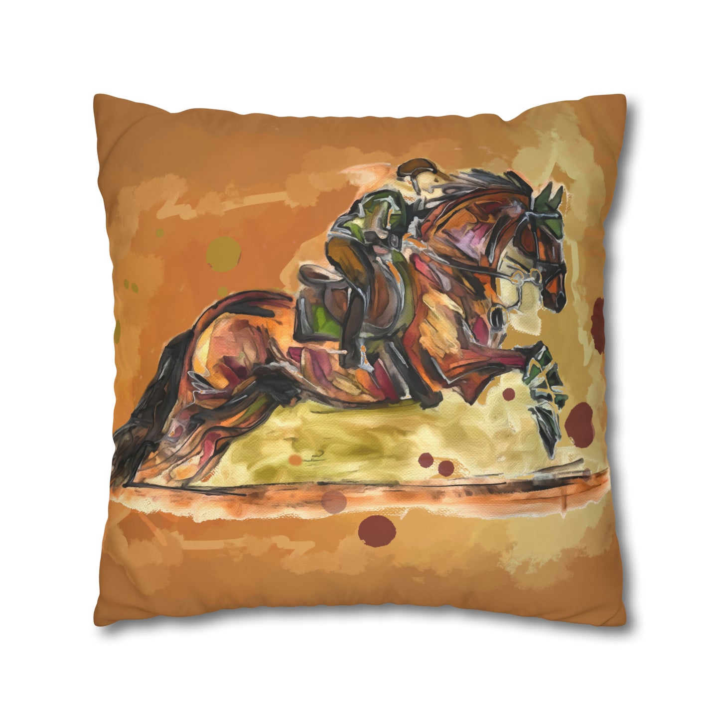 Hunter Jumper Fox and Hound Double sided equestrian bit pattern Polyester PILLOW CASE Pillow Cover 24x24