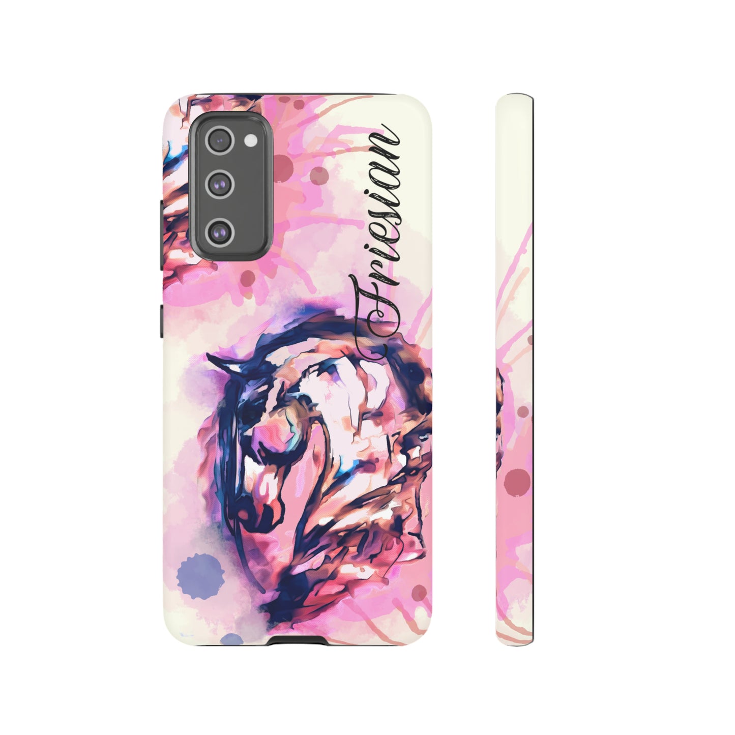 Friesian Watercolor Flower crown Horse Horse Lover Gift Study Tough Case Phone Case.