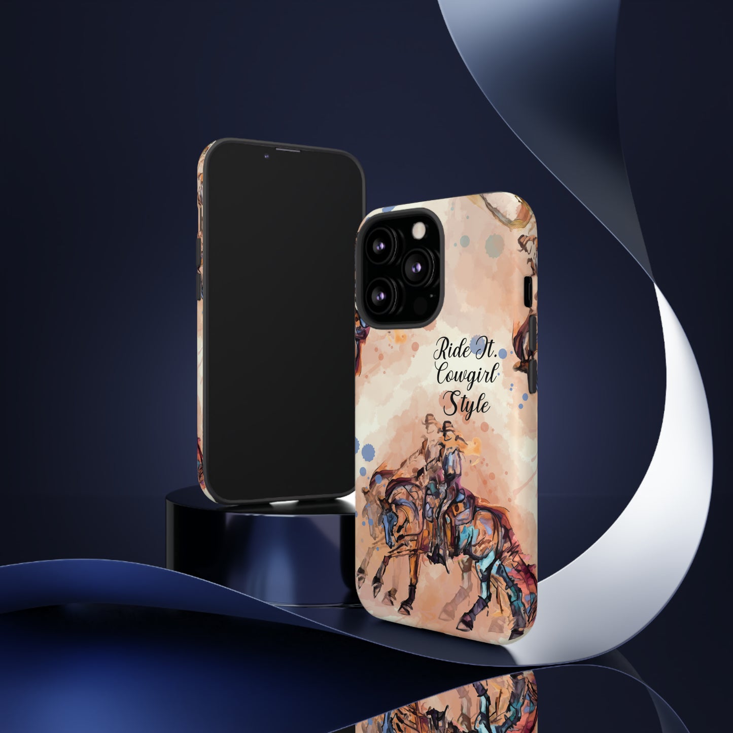 Raunchy Western Horse Watercolor Horse Horse Lover Gift Study Tough Case Phone Case.