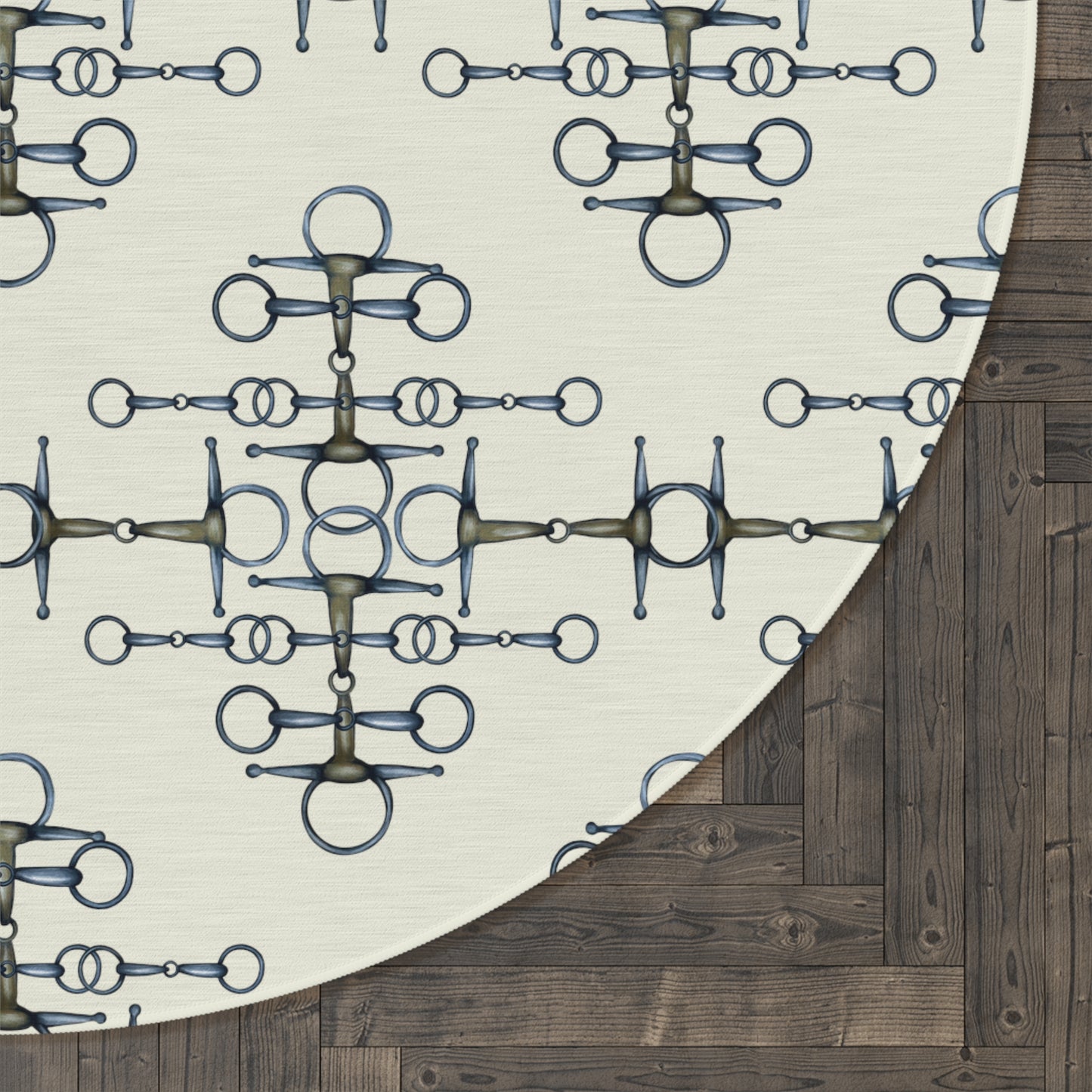 Original Equestrian Art Round Rug. My original Artwork printed on a rug. Home Decor. Show Stall Mat.