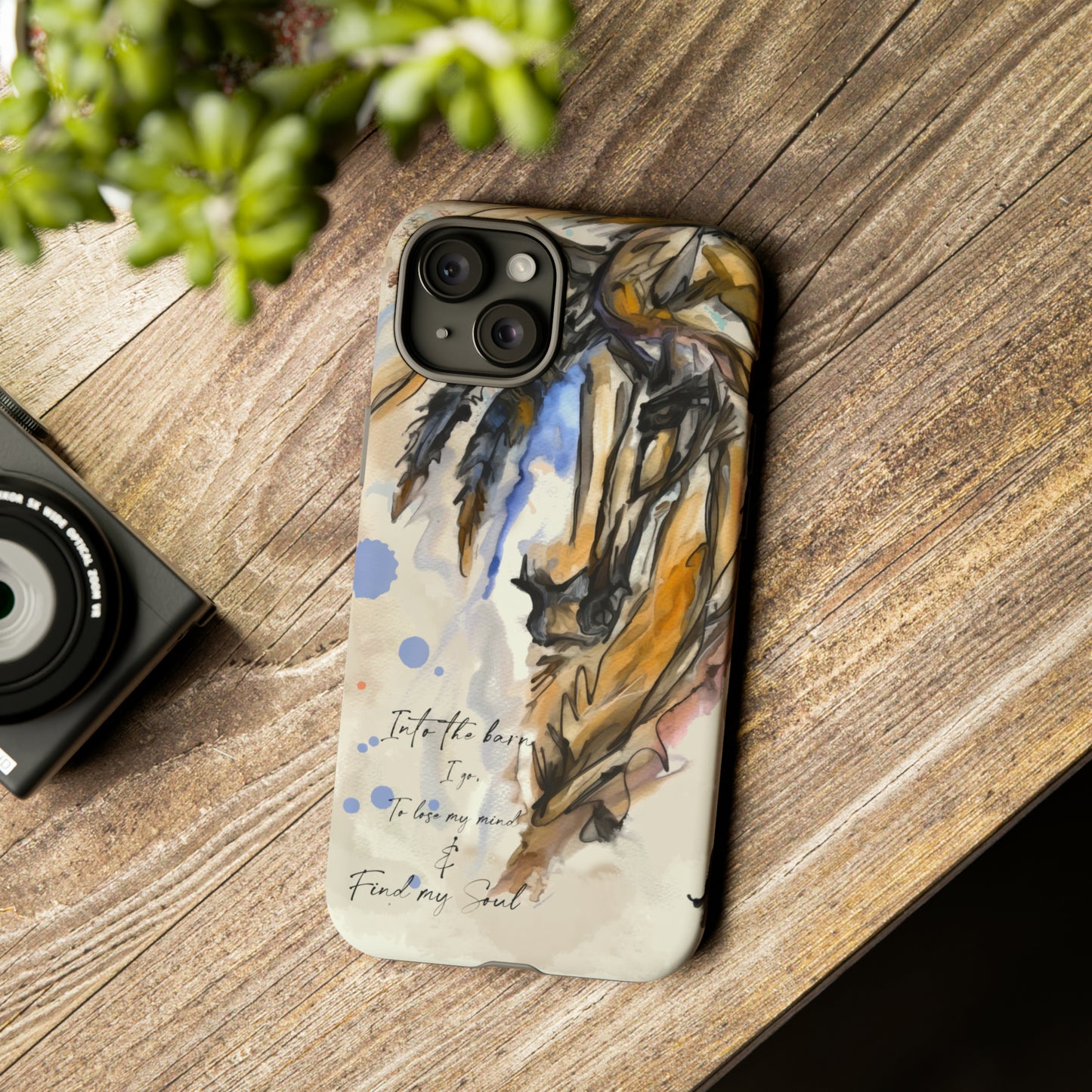Inspirational Watercolor Horse Horse Lover Gift Study Tough Case Phone Case.
