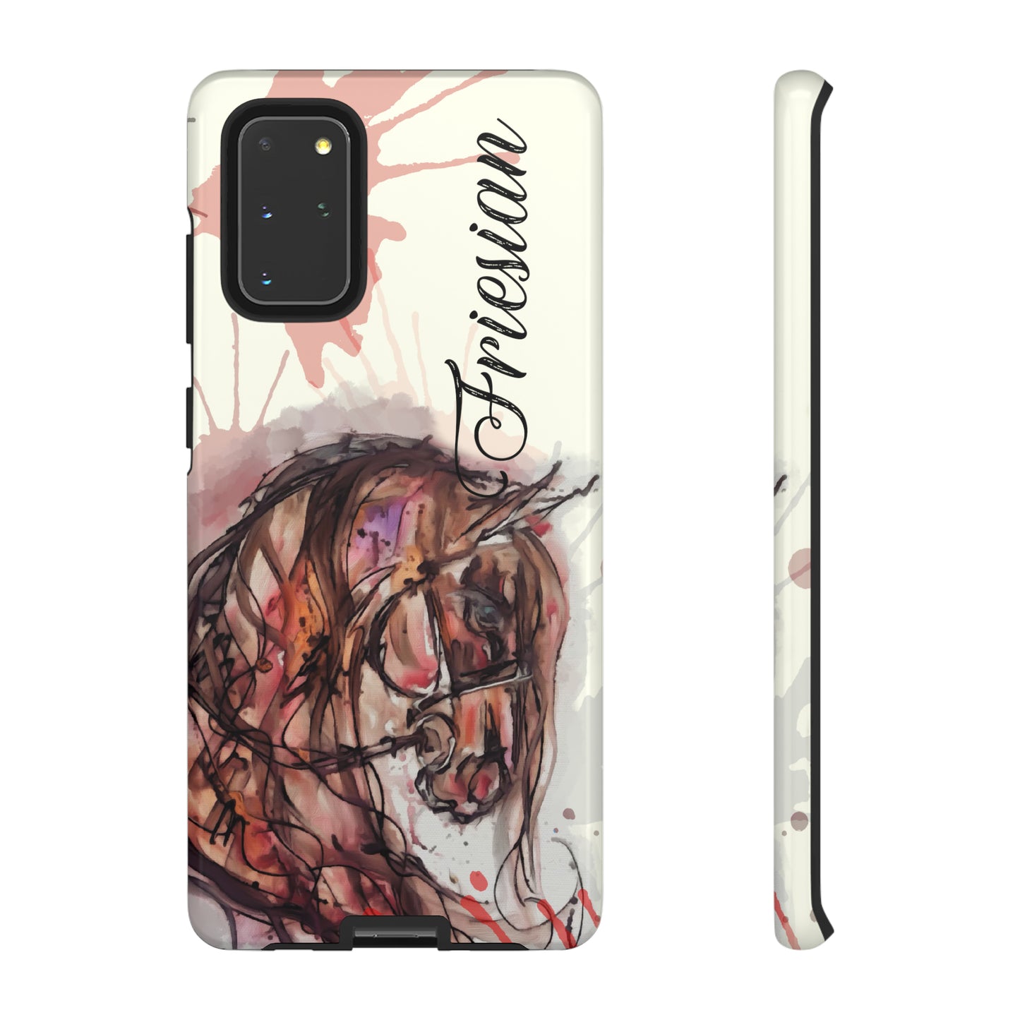 Friesian Watercolor Flower crown Horse Horse Lover Gift Study Tough Case Phone Case.