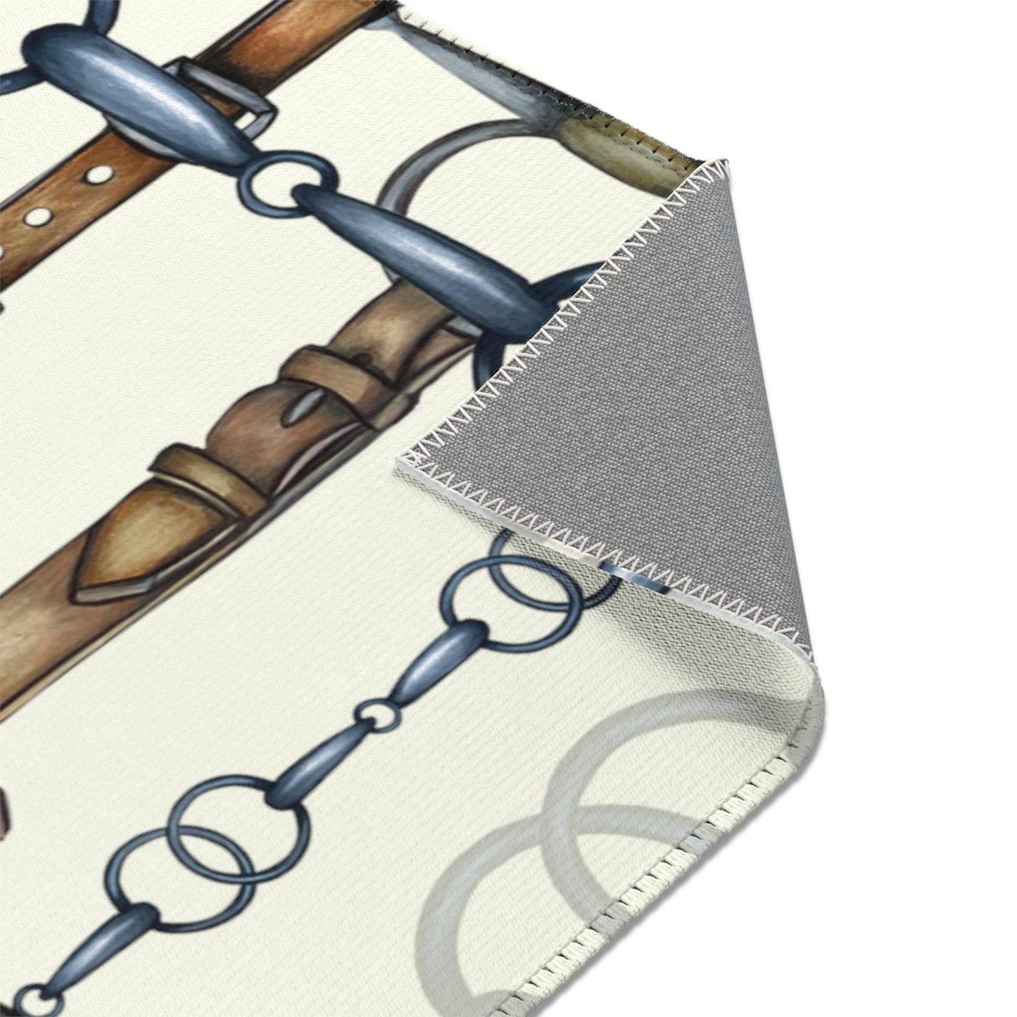 Equestrian Snaffle Bit Pattern Area Rug - Show Stall Mat - Tack Room Rug - Horse Lovers Gift