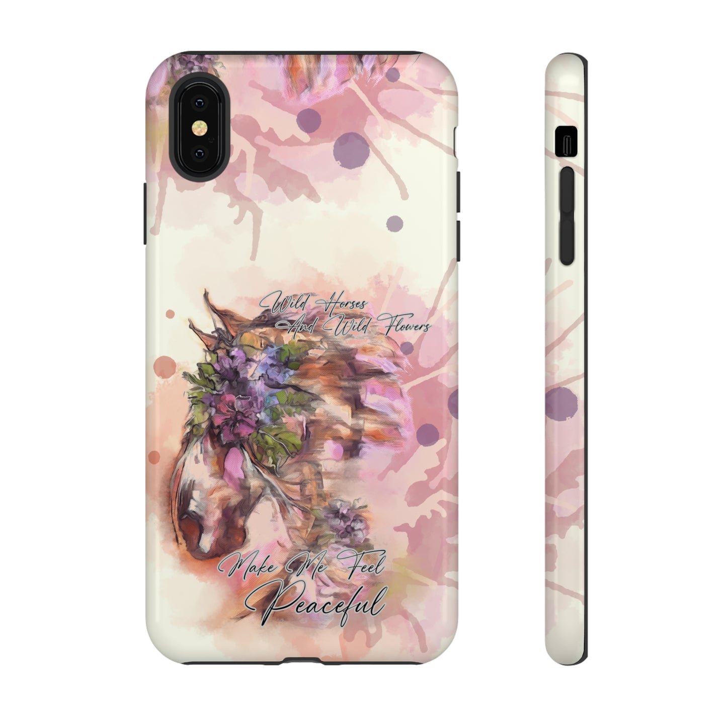 Romantic Equestrian Watercolor Horse Horse Lover Gift Study Tough Case Phone Case.