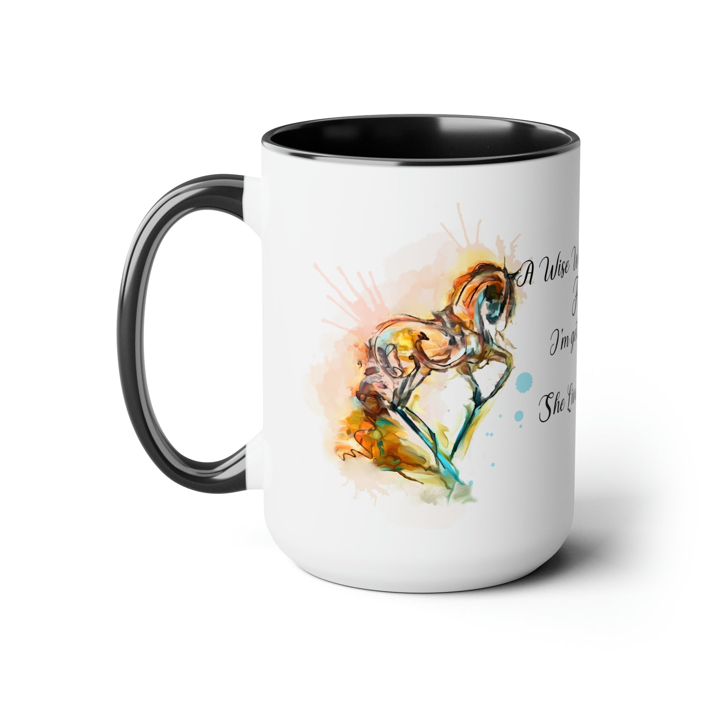 Copy of Copy of Pegasus Water color art . Horse Lover Gift -Two-Tone Coffee Mugs, 15oz