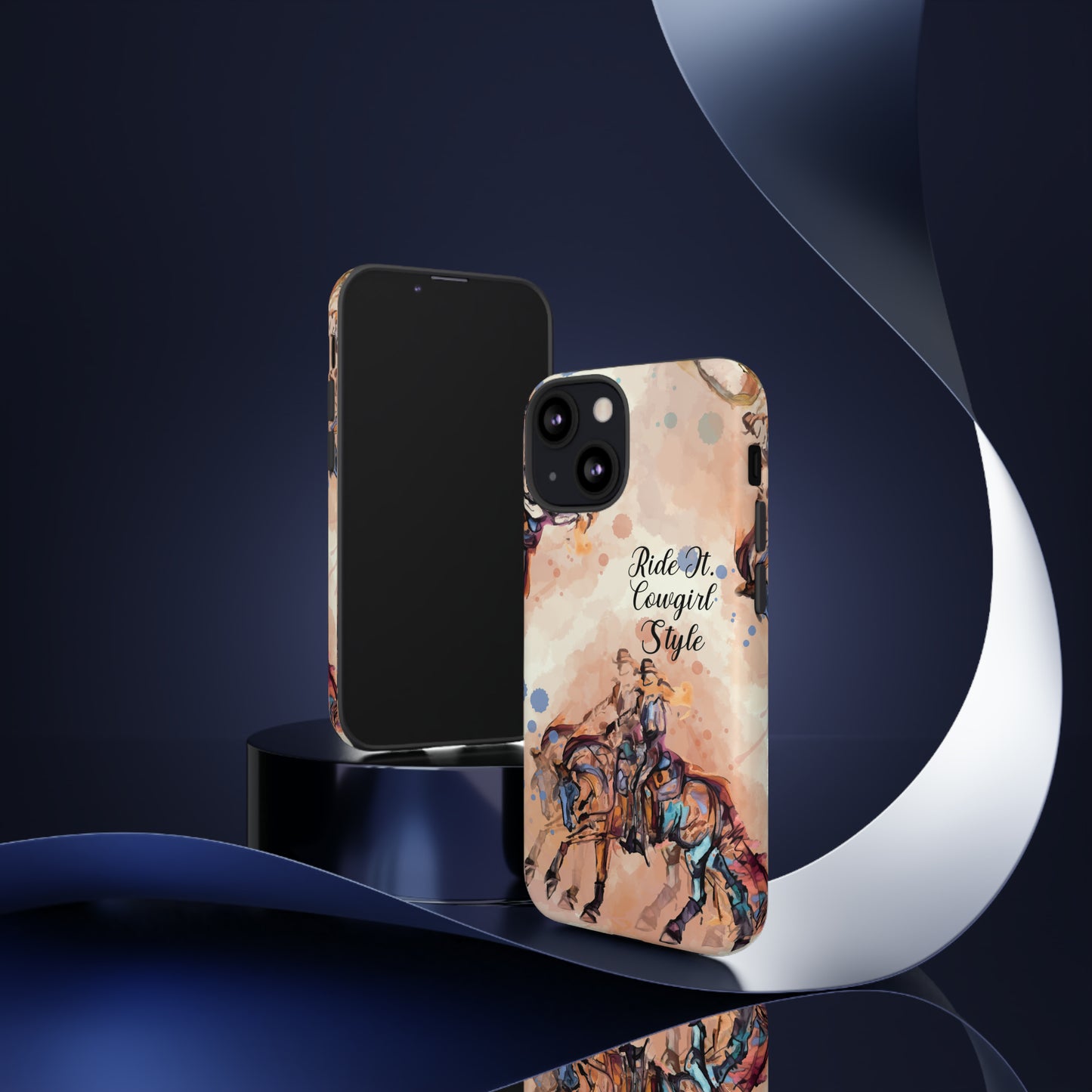 Raunchy Western Horse Watercolor Horse Horse Lover Gift Study Tough Case Phone Case.