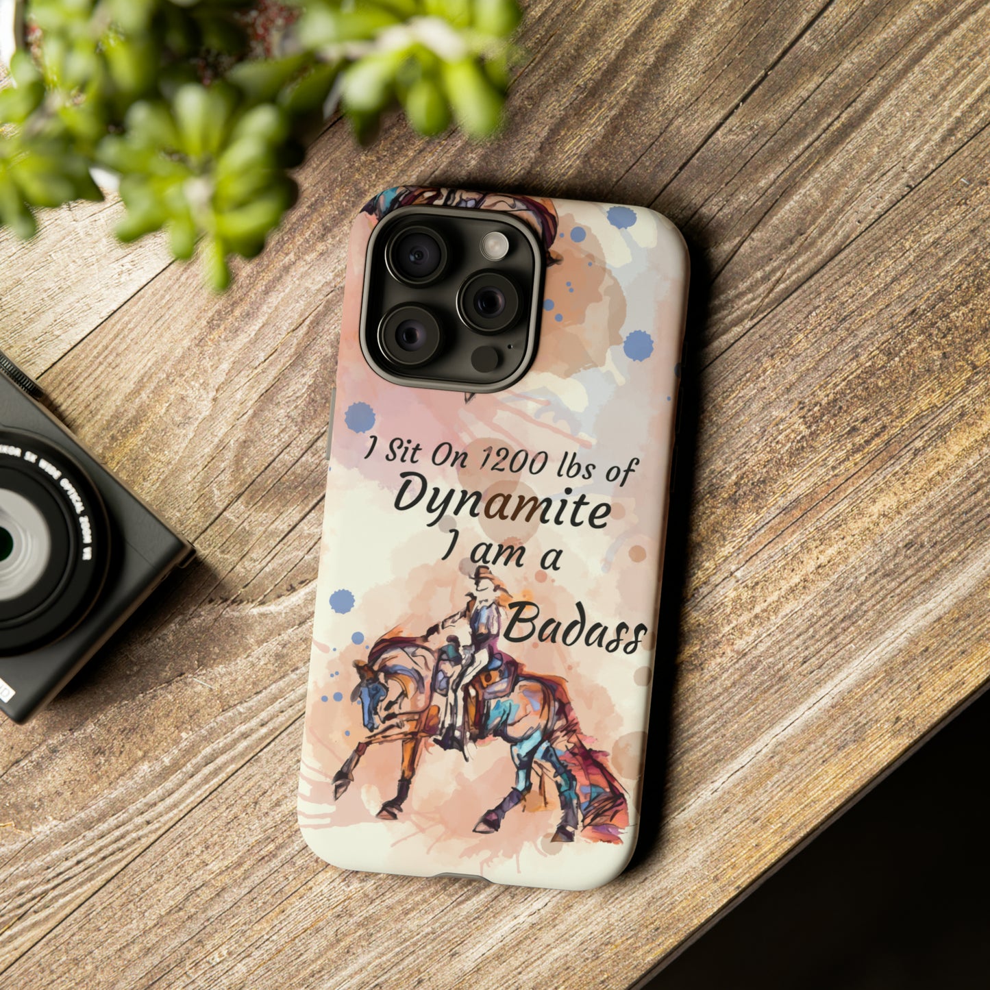 Swearing Western Watercolor Horse Horse Lover Gift Study Tough Case Phone Case.