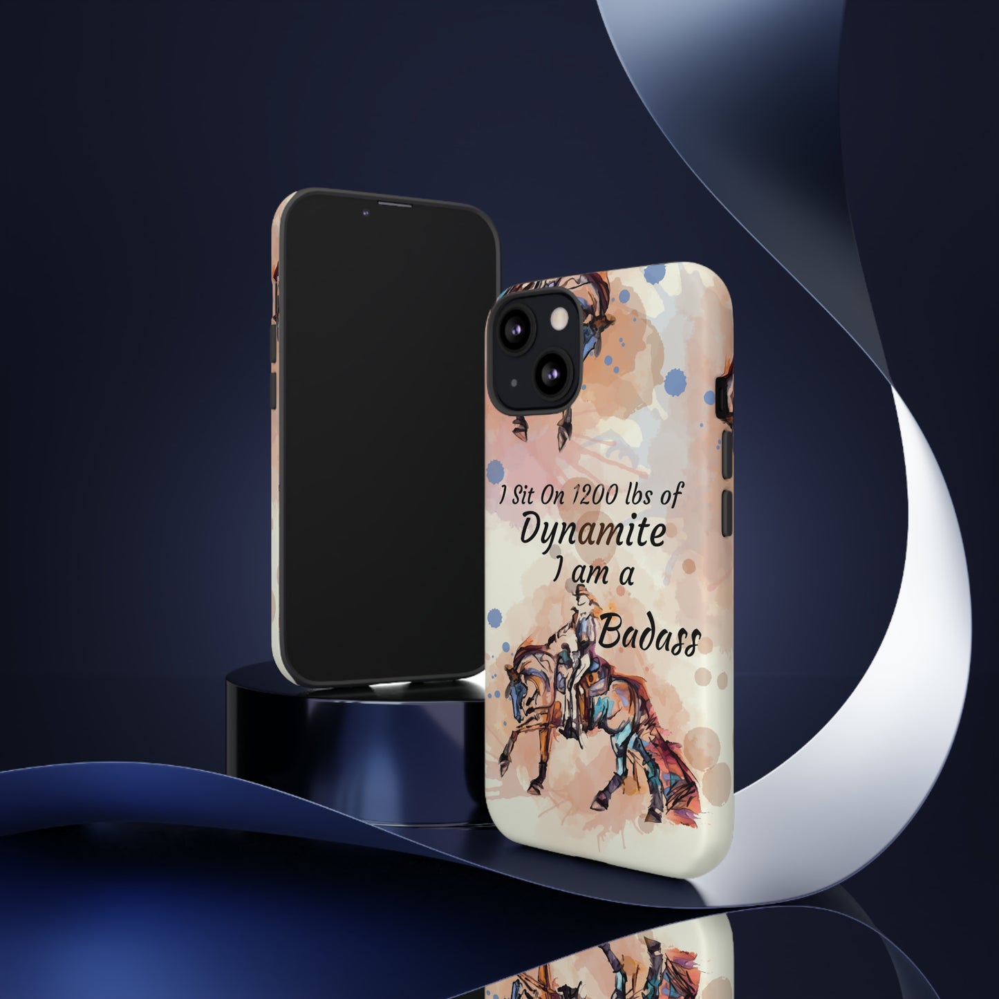 Swearing Western Watercolor Horse Horse Lover Gift Study Tough Case Phone Case.