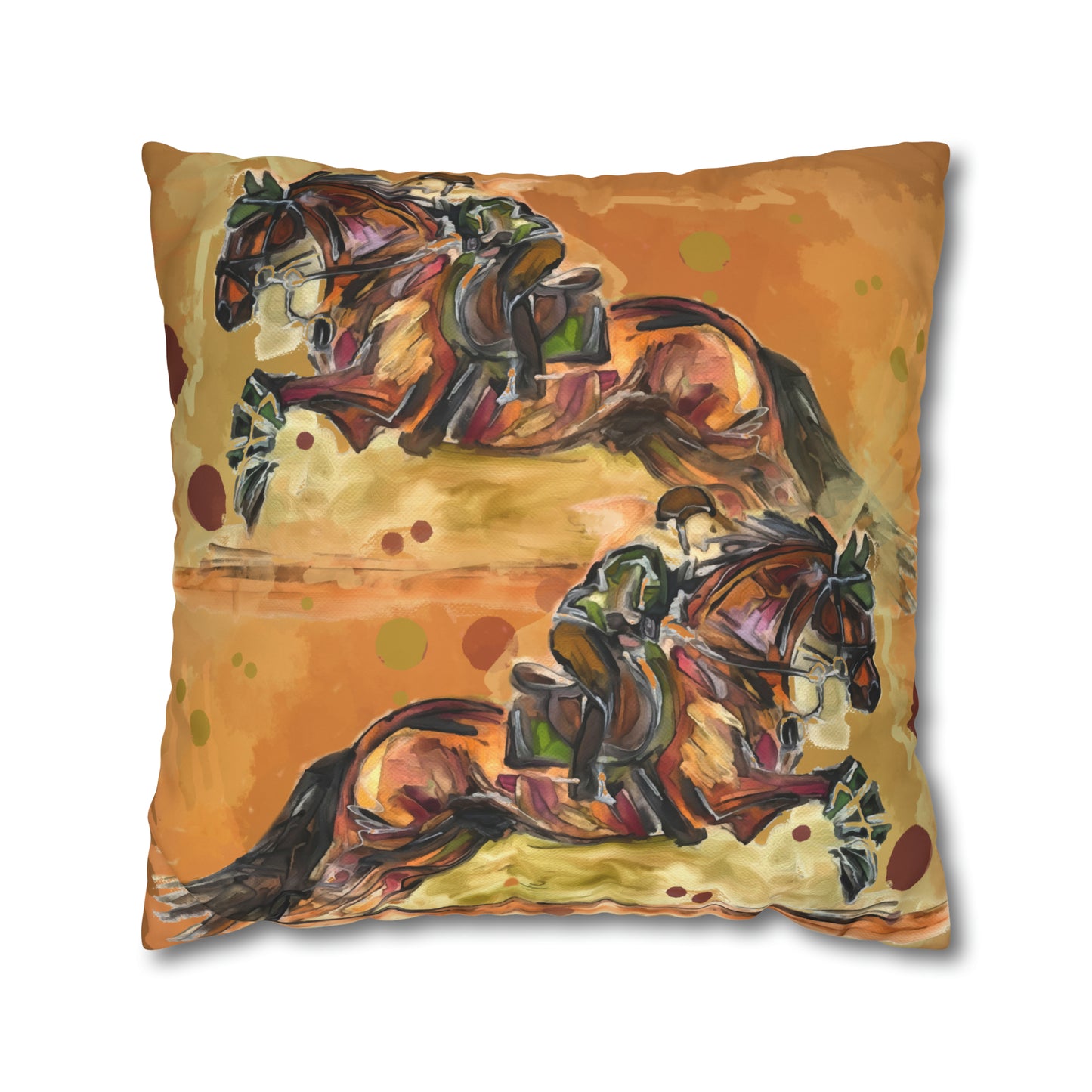 Hunter Jumper Fox and Hound Double sided equestrian bit pattern Polyester PILLOW CASE Pillow Cover 24x24