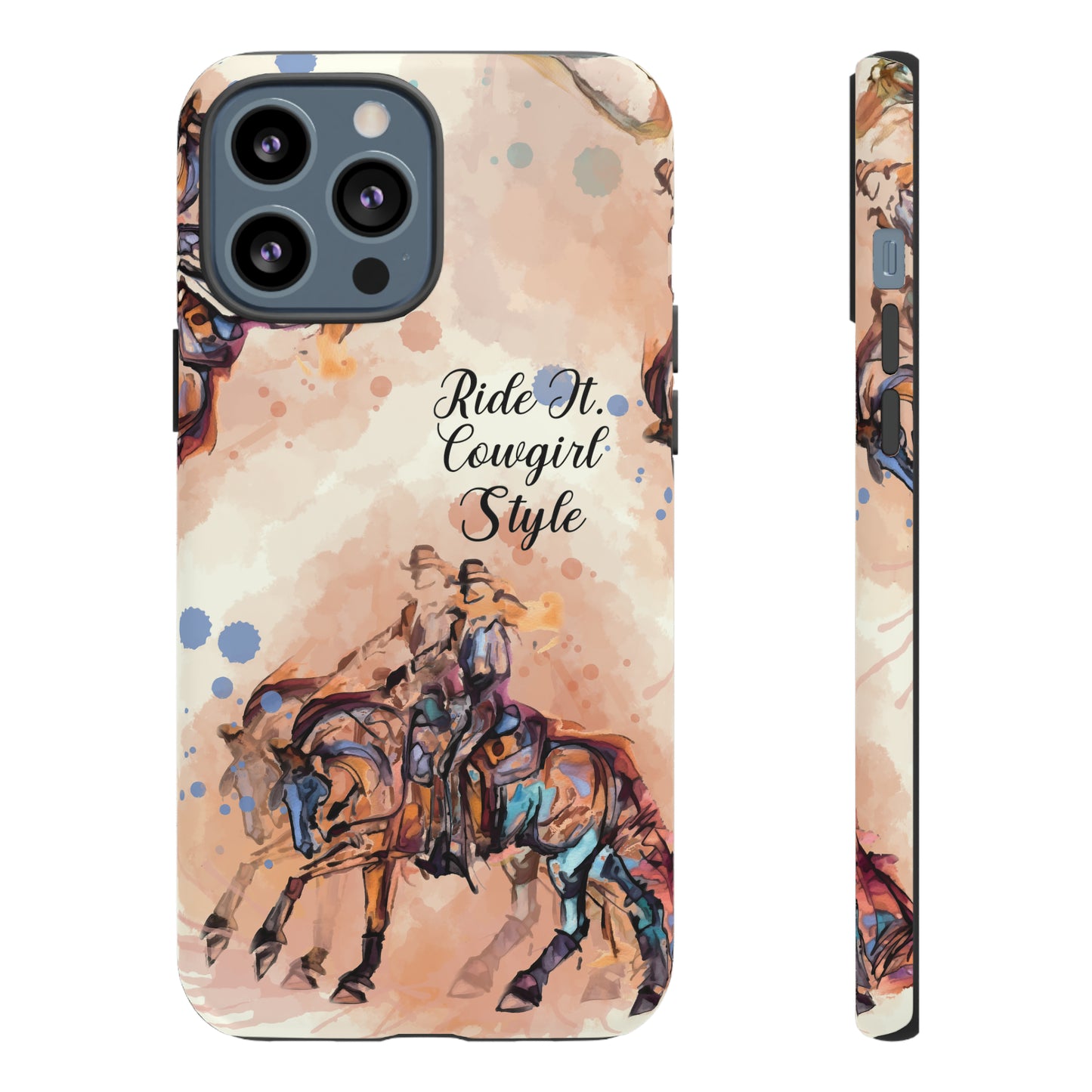 Raunchy Western Horse Watercolor Horse Horse Lover Gift Study Tough Case Phone Case.