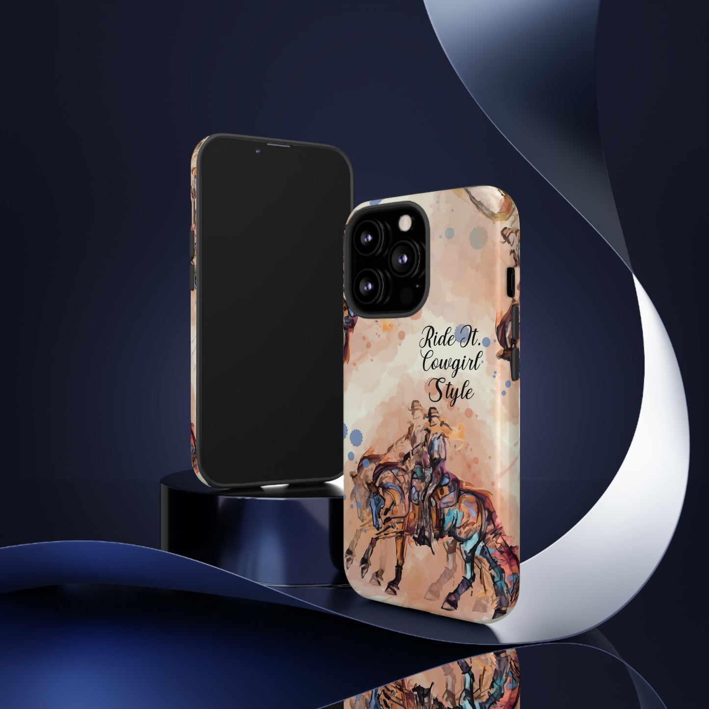 Raunchy Western Horse Watercolor Horse Horse Lover Gift Study Tough Case Phone Case.
