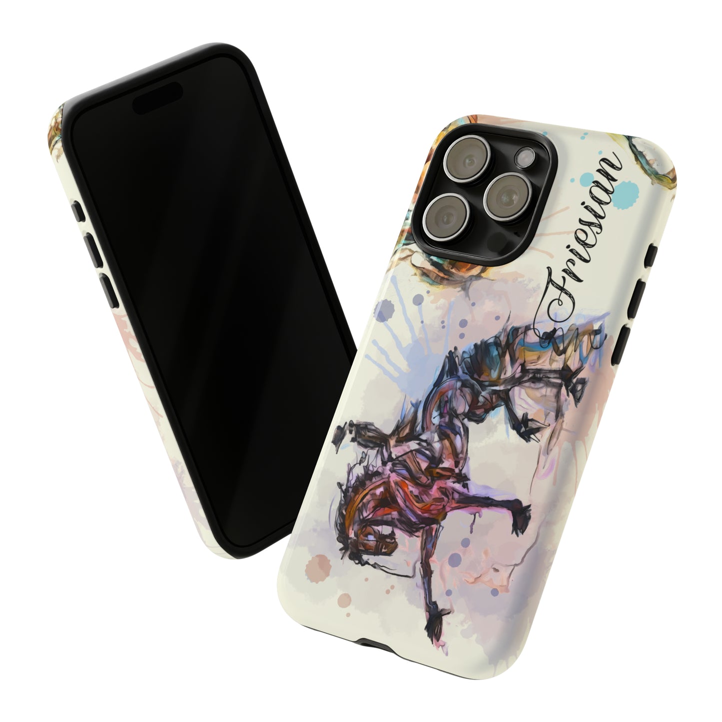 Friesian Watercolor Horse Horse Lover Gift Study Tough Case Phone Case.