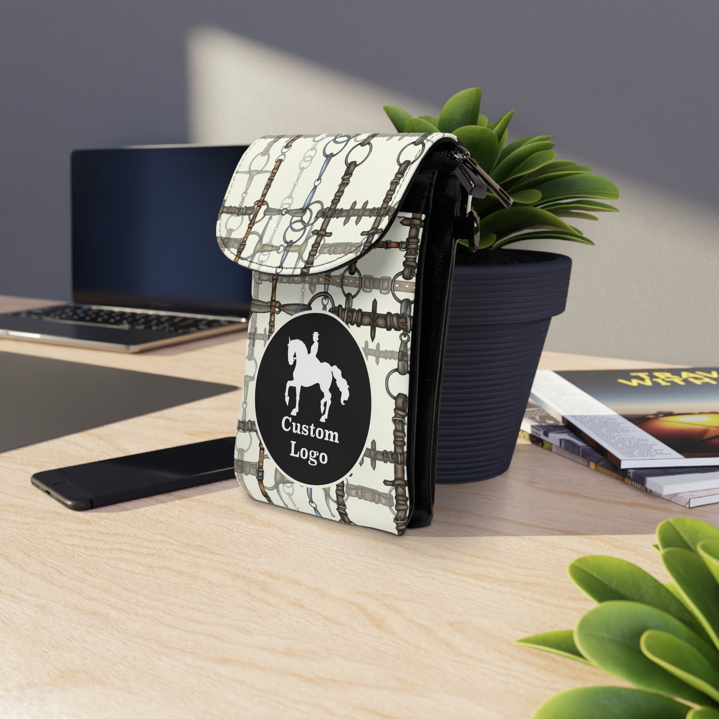 Customizable Chaos Bit Ivory Cell Phone Wallet Purse