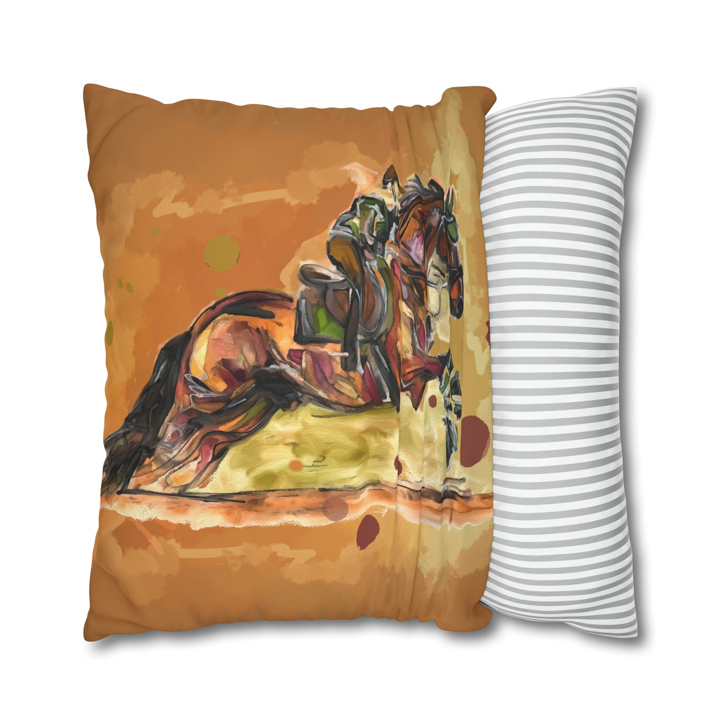 Hunter Jumper Fox and Hound Double sided equestrian bit pattern Polyester PILLOW CASE Pillow Cover 24x24