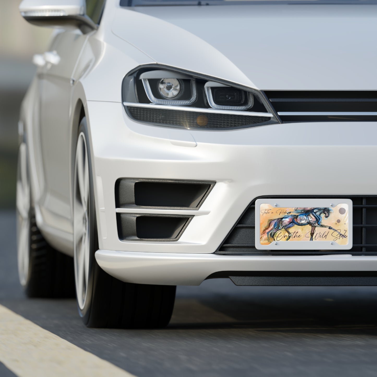 Equestrian Art Horse Painting License Plate
