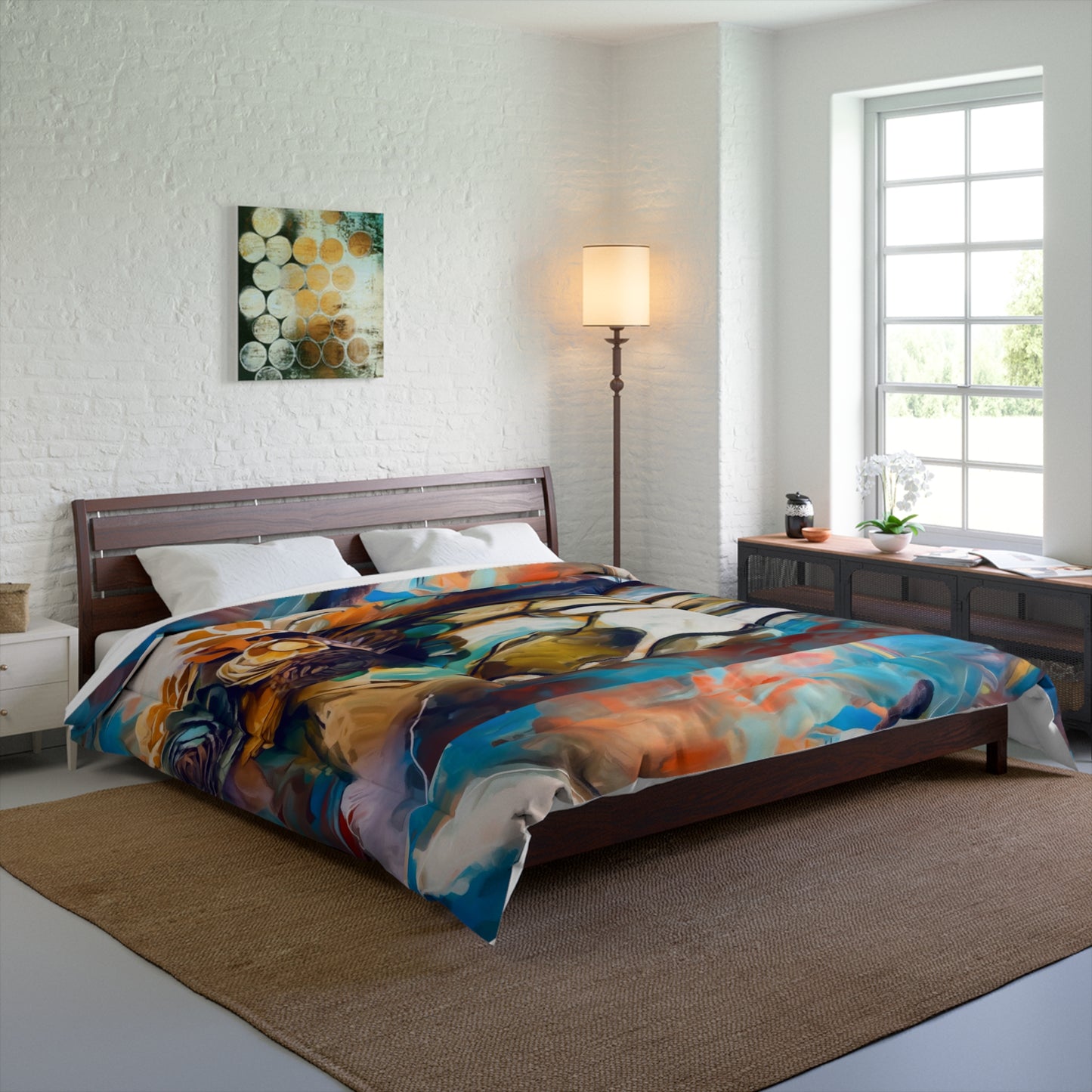 Southwestern Cow Skull ART SUGAR SKULL DECOR Comforter