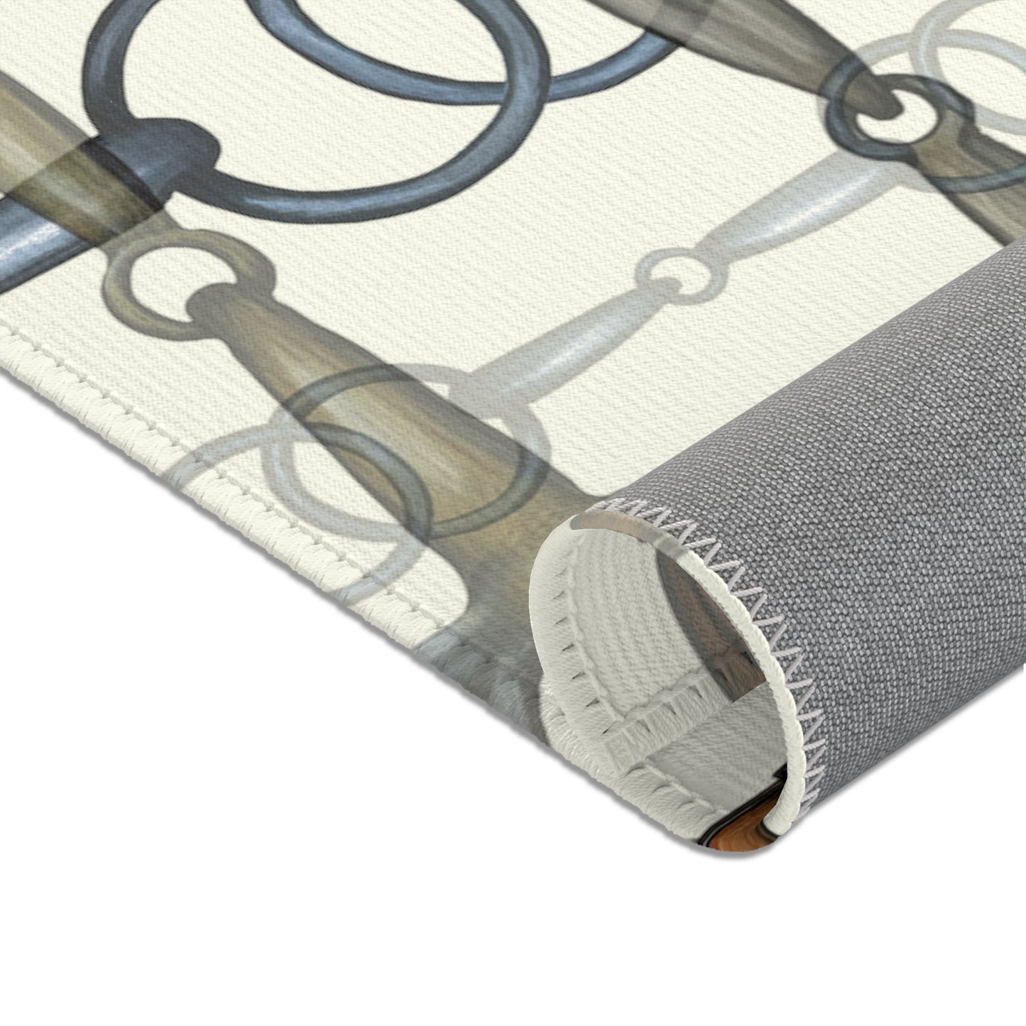 Bits and Reins Hunter Jumper Dressage Area Rug - Show Stall Mat - Tack Room Rug - Horse Lovers Gift - Practice your Test Dressage Rug