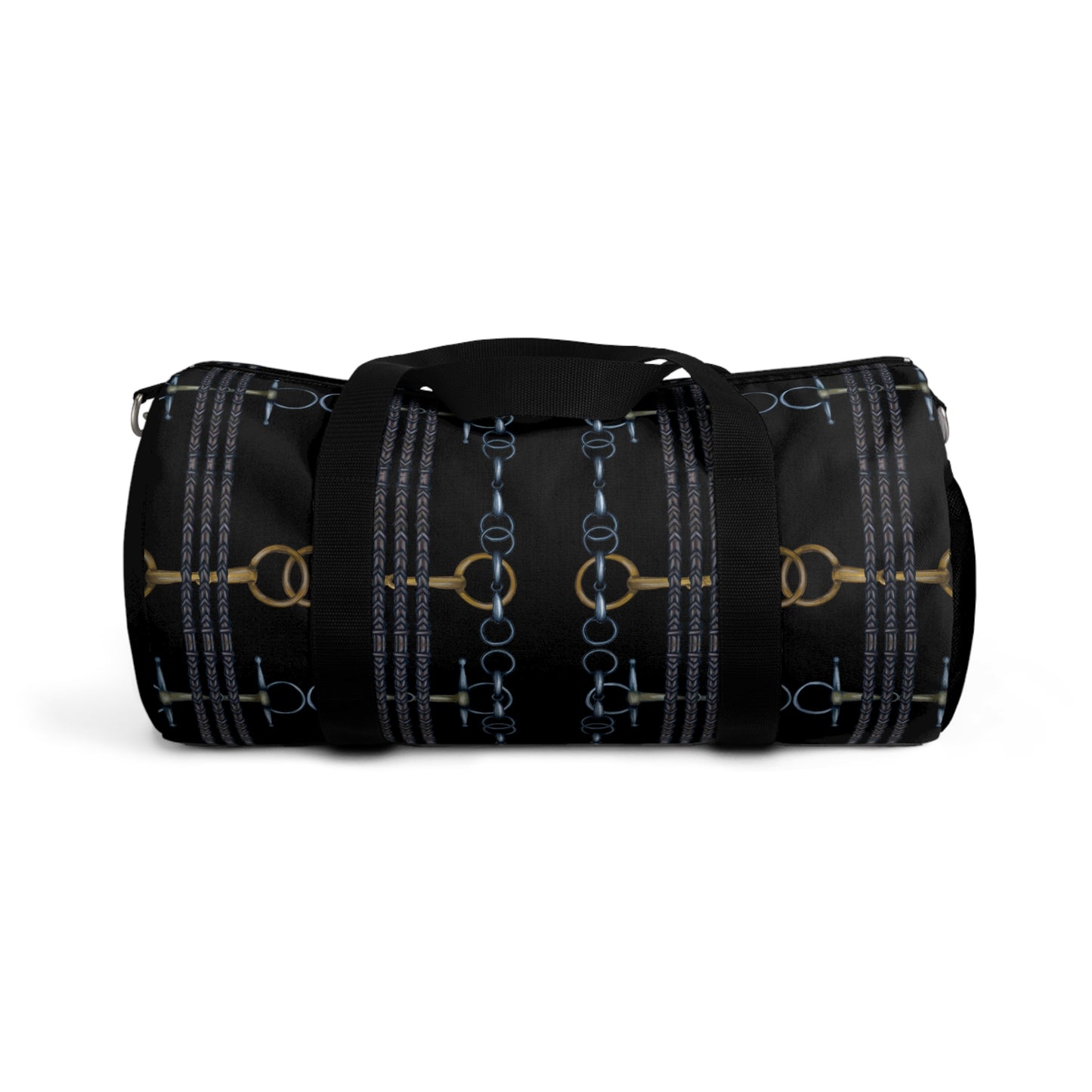 Reins and Bits Pattern Black Duffel Bag