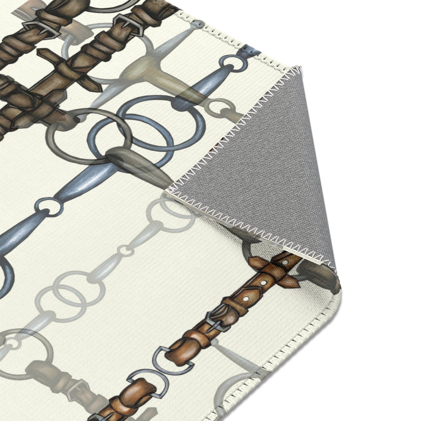 Equestrian Snaffle Bit Pattern Area Rug - Show Stall Mat - Tack Room Rug - Horse Lovers Gift
