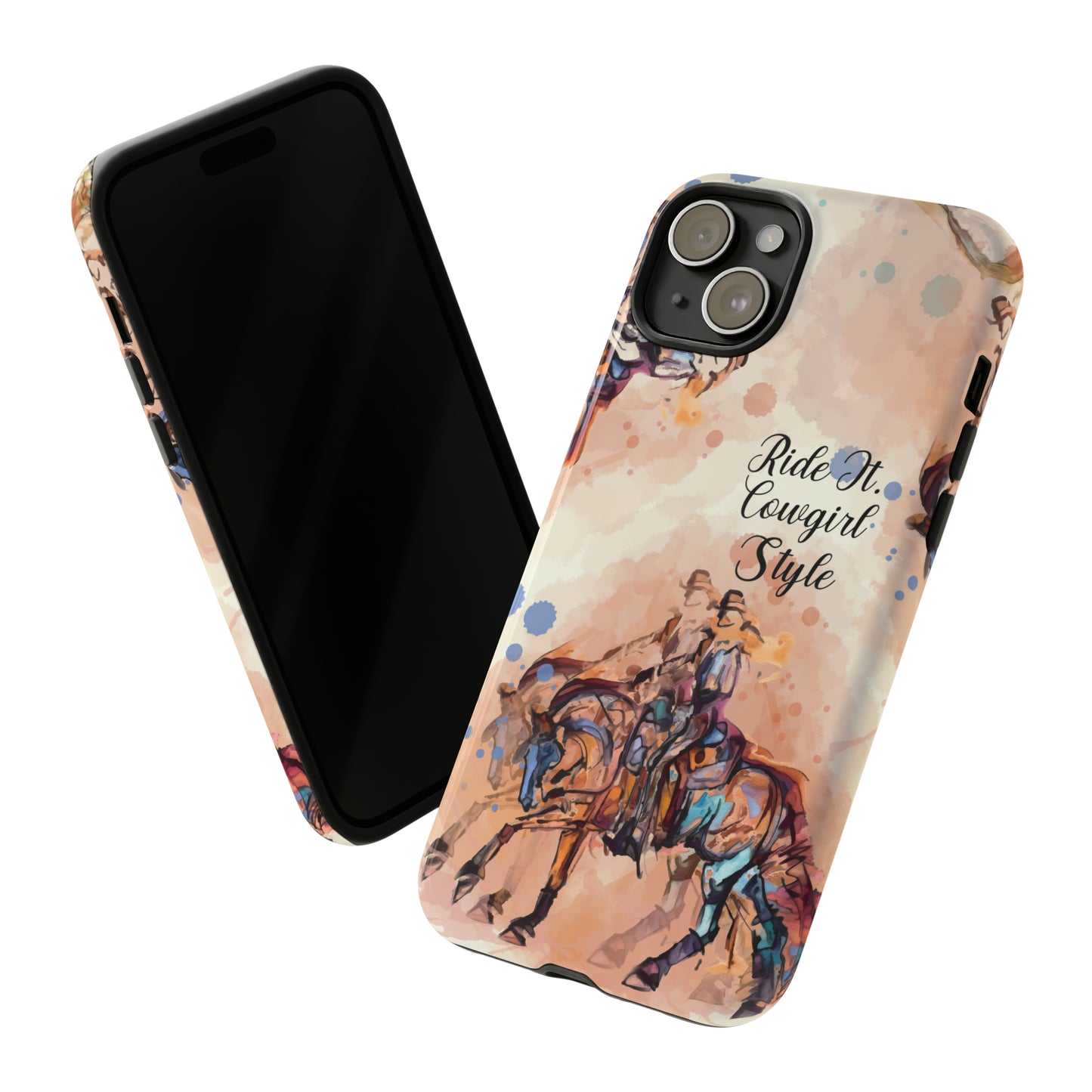 Raunchy Western Horse Watercolor Horse Horse Lover Gift Study Tough Case Phone Case.