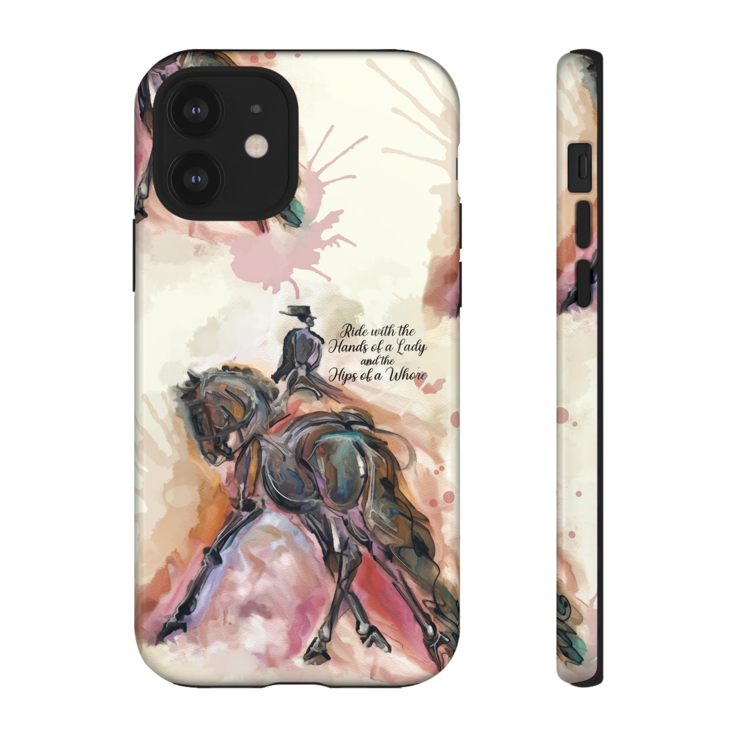 Raunchy Dressage Watercolor Horse Horse Lover Gift Study Tough Case Phone Case.
