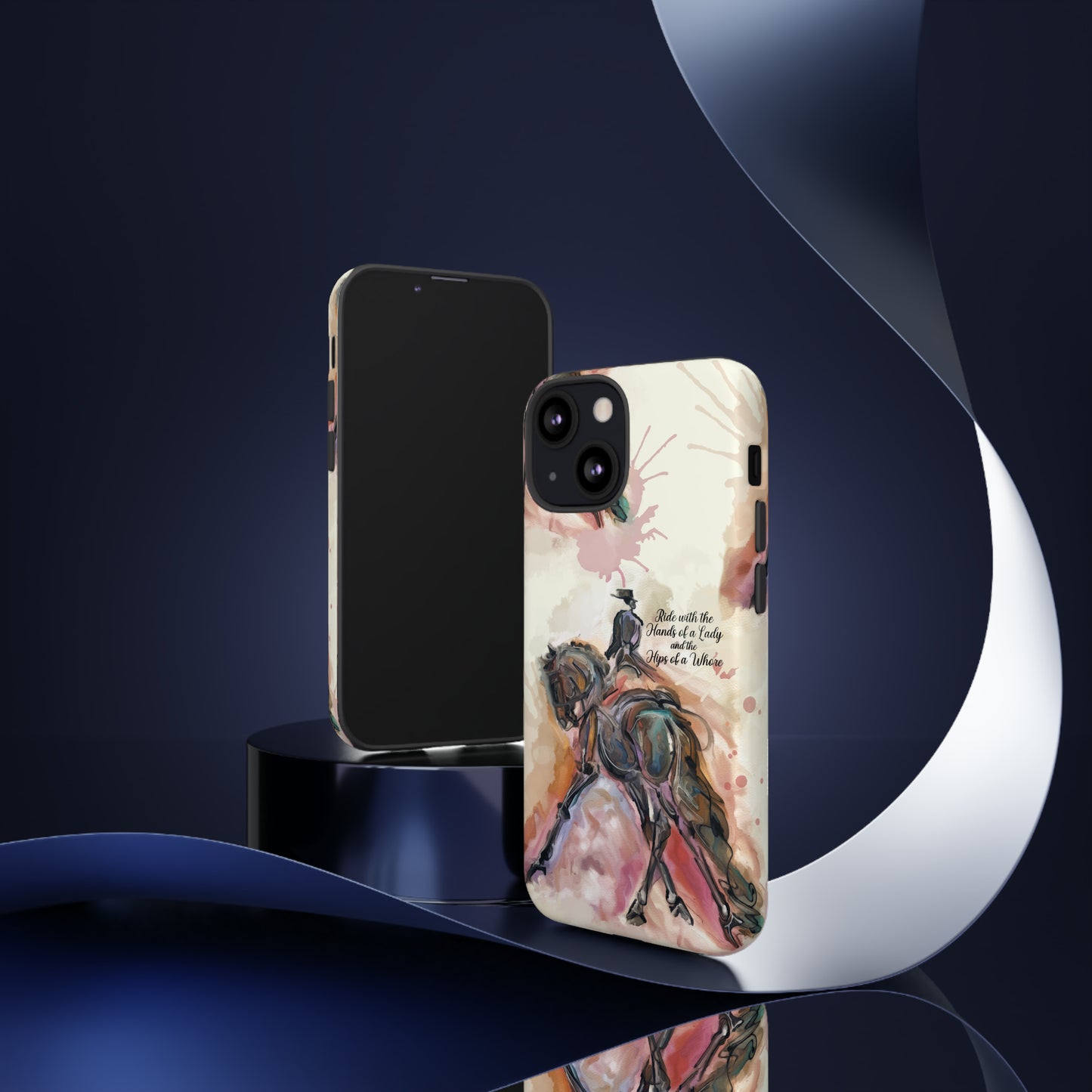 Raunchy Dressage Watercolor Horse Horse Lover Gift Study Tough Case Phone Case.