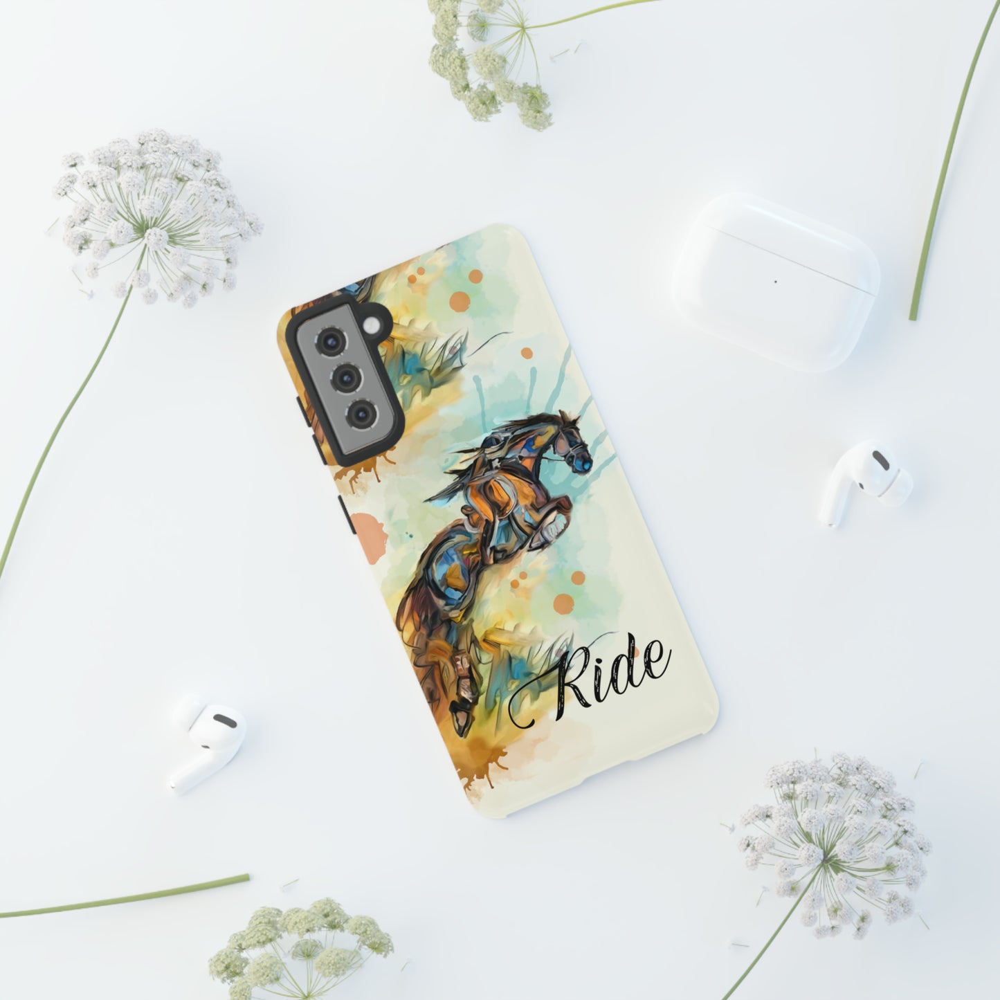 Water color Hunter Jumper Horse arena Study Tough Case Phone Case.