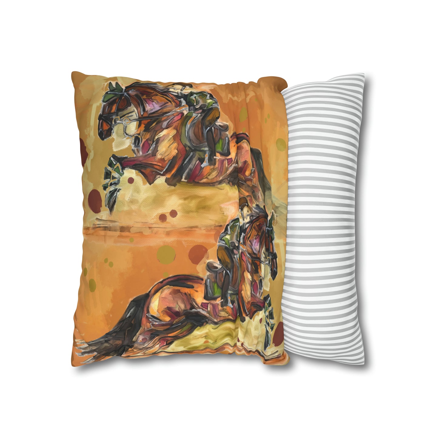 Hunter Jumper Fox and Hound Double sided equestrian bit pattern Polyester PILLOW CASE Pillow Cover 24x24