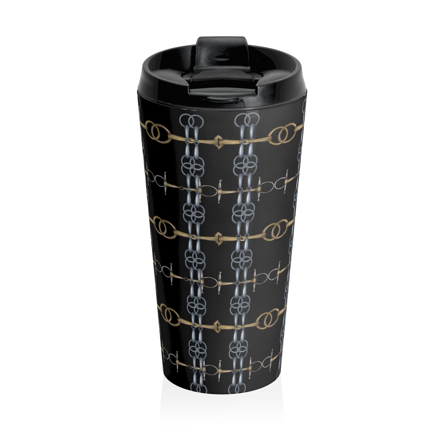 Customizable Black Bit Patten Stainless Steel Travel Mug