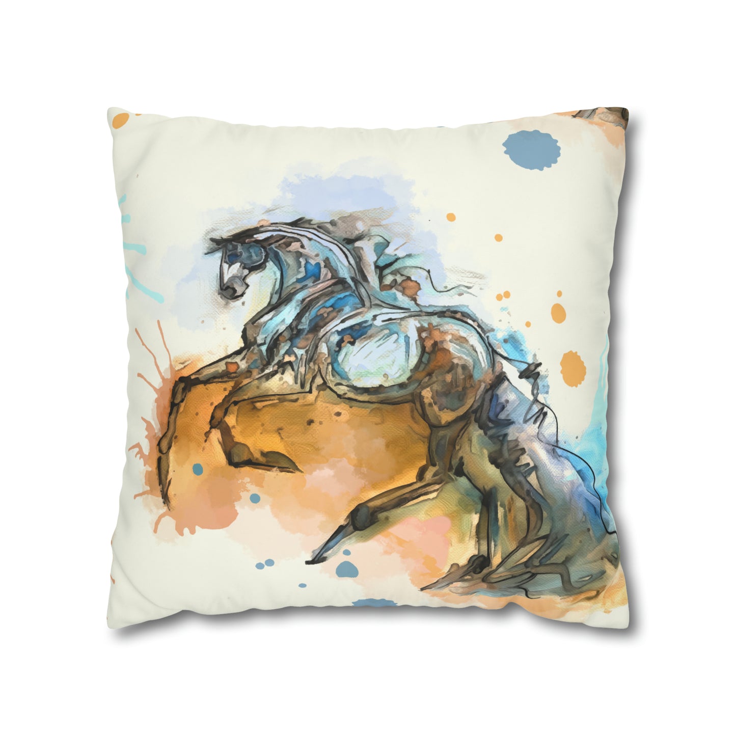 A Romantic Double sided equestrian bit pattern Polyester PILLOW CASE Pillow Cover 24x24