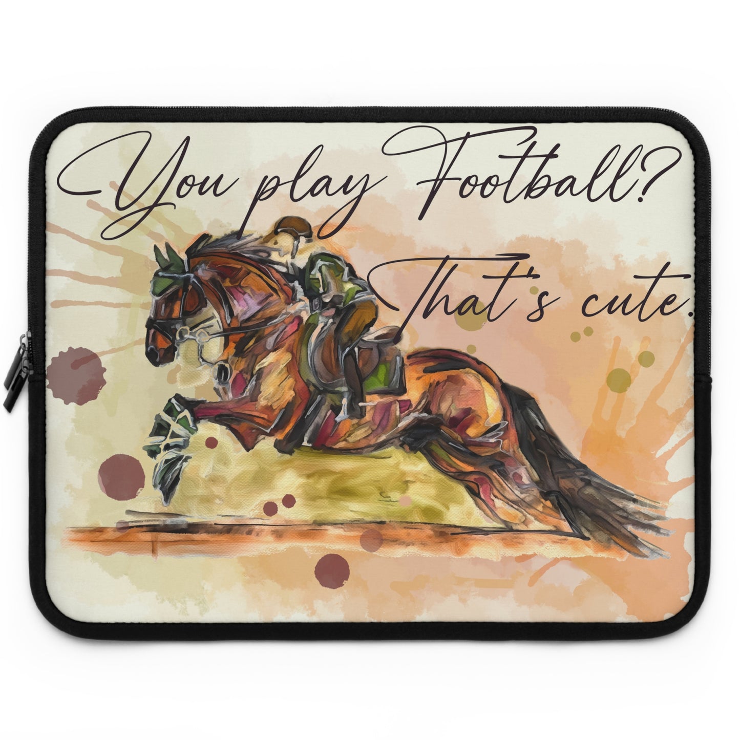 Sassy Eventing Horse Watercolor Laptop Sleeve