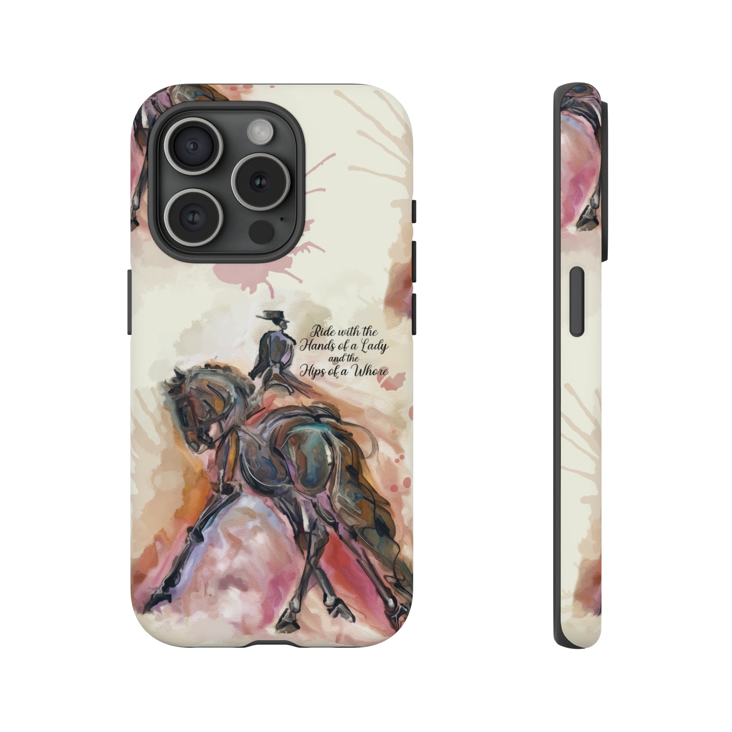 Raunchy Dressage Watercolor Horse Horse Lover Gift Study Tough Case Phone Case.