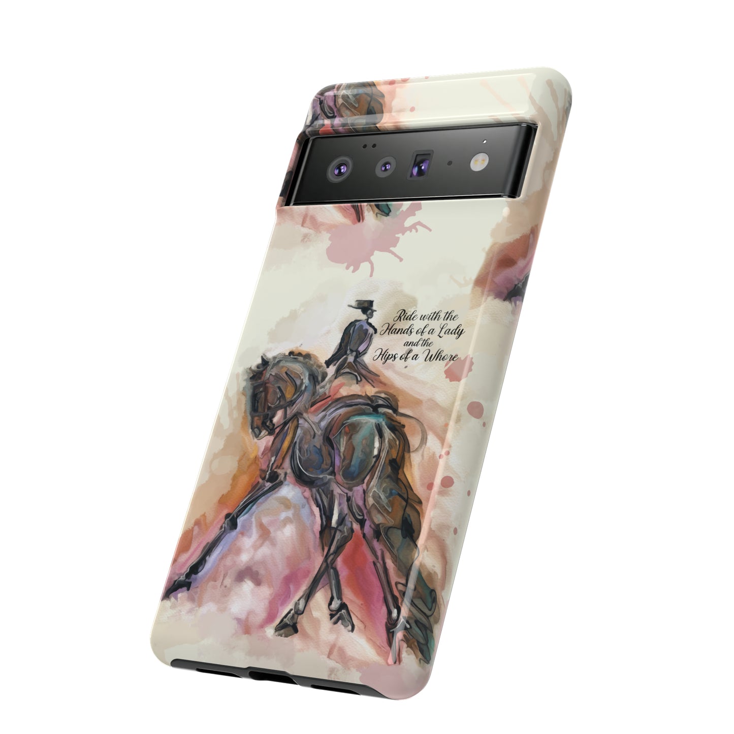 Raunchy Dressage Watercolor Horse Horse Lover Gift Study Tough Case Phone Case.