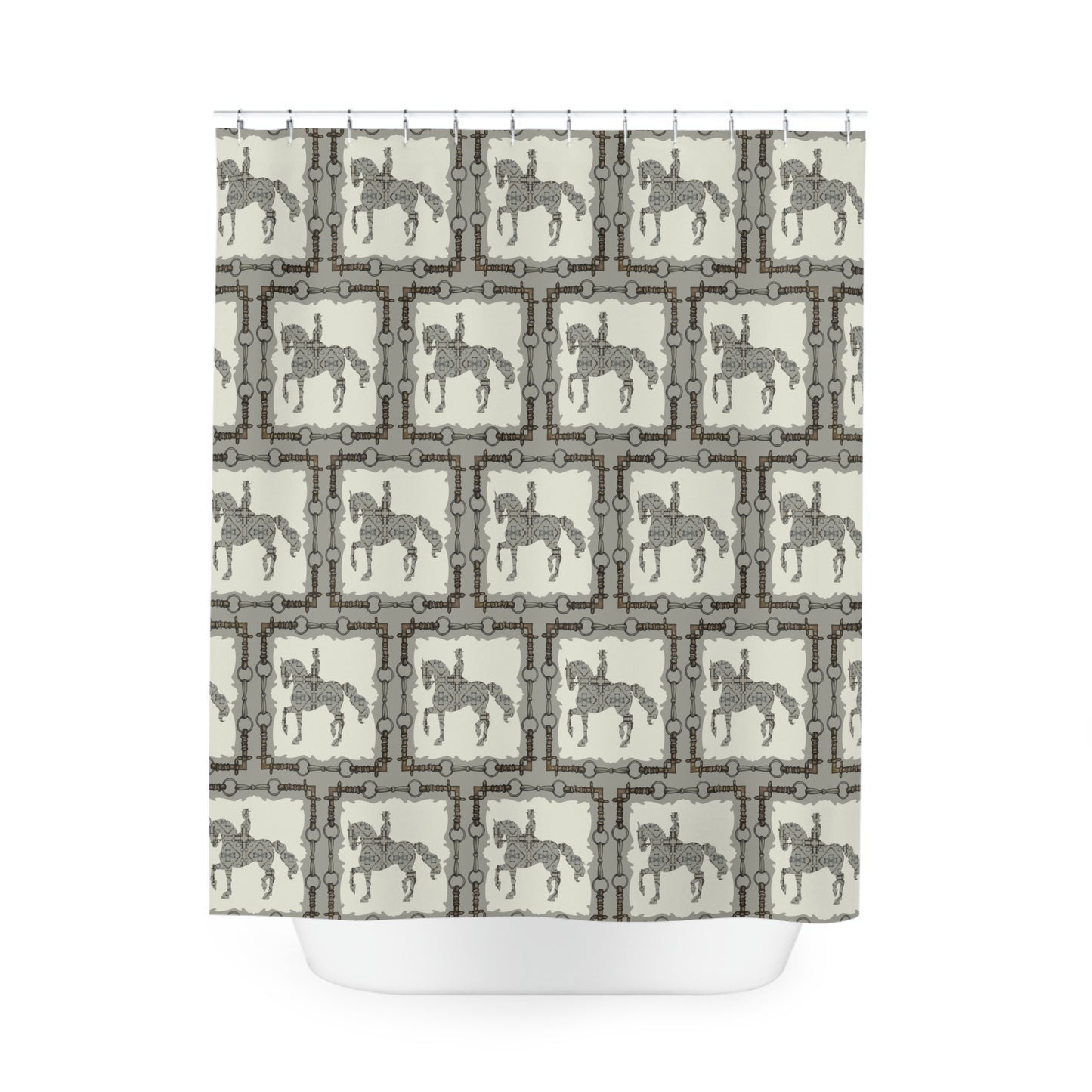 Classic Dressage Piaffe Polyester Shower . My artwork printed on a shower curtain
