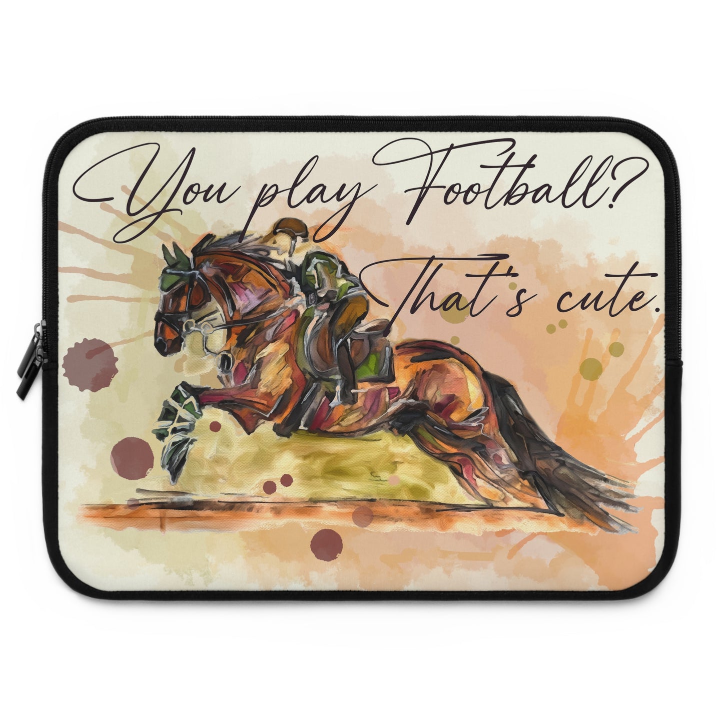 Sassy Eventing Horse Watercolor Laptop Sleeve