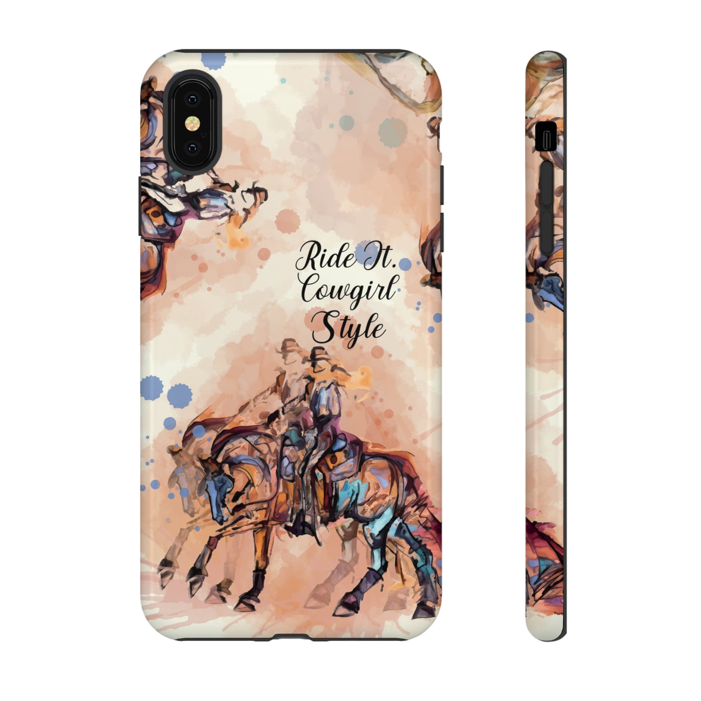 Raunchy Western Horse Watercolor Horse Horse Lover Gift Study Tough Case Phone Case.