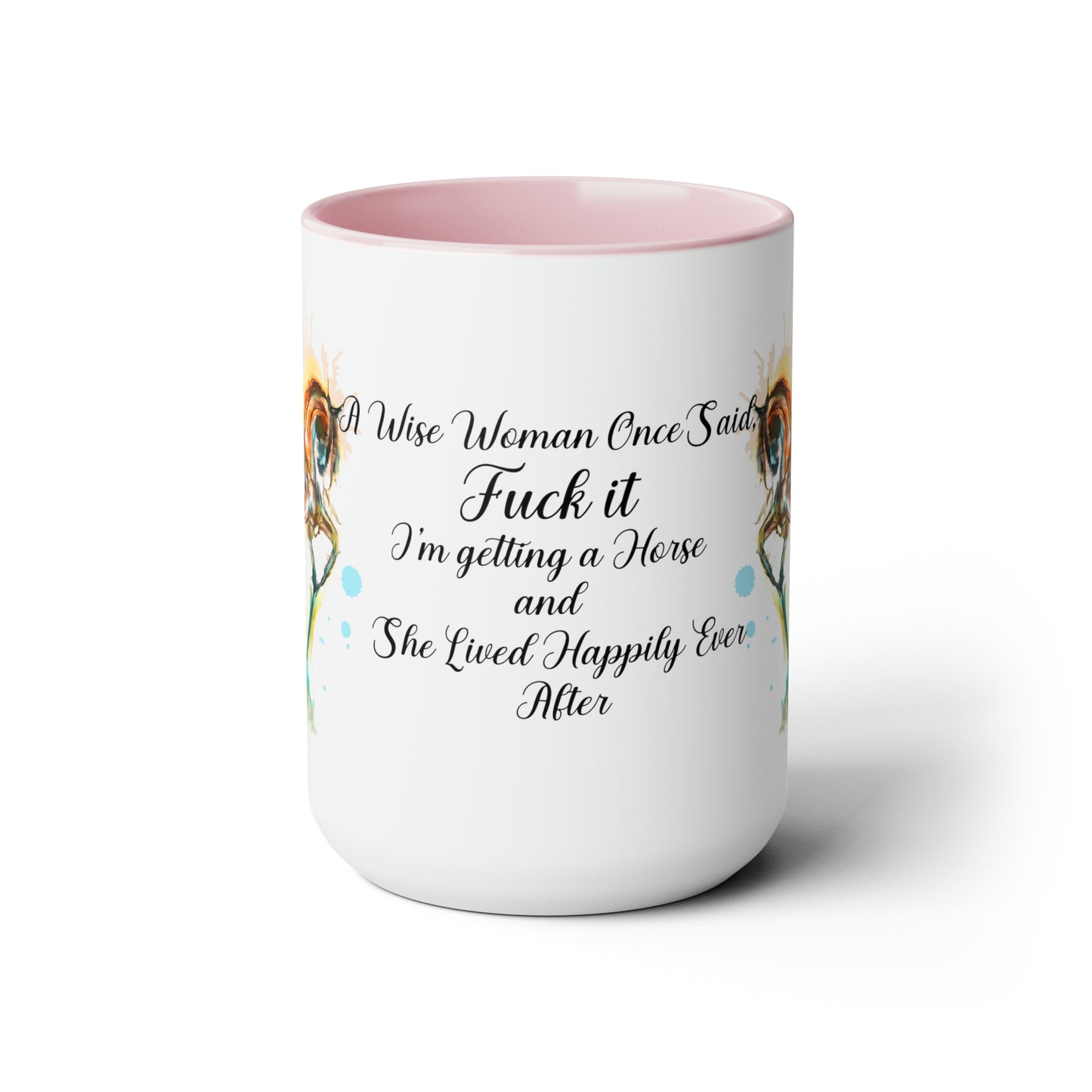 Copy of Copy of Pegasus Water color art . Horse Lover Gift -Two-Tone Coffee Mugs, 15oz