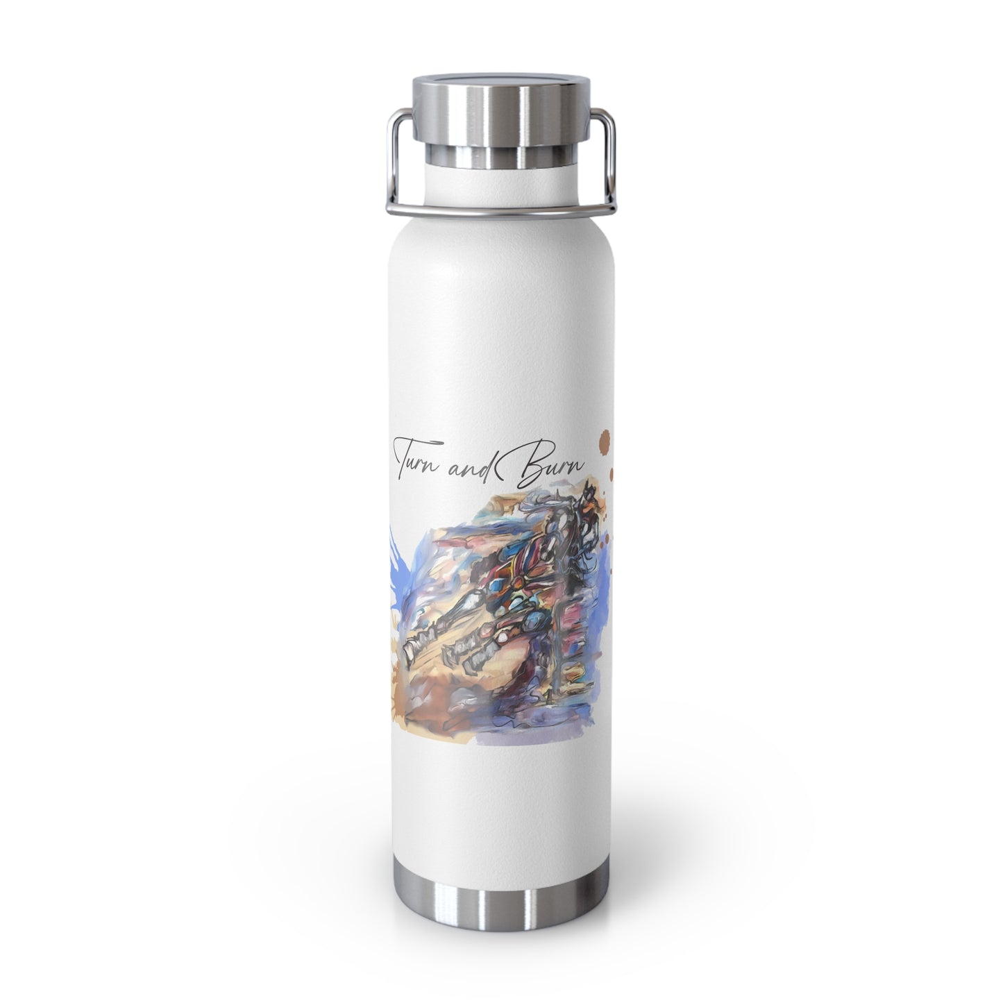 A Barrel Racer water color Copper Vacuum Insulated Bottle, 22oz