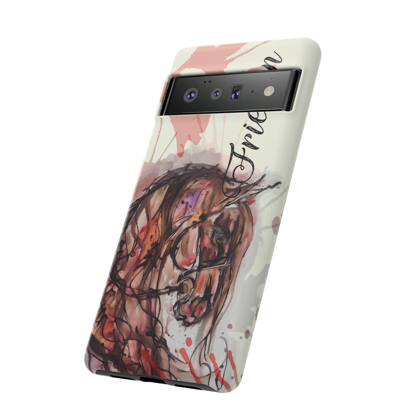 Friesian Watercolor Flower crown Horse Horse Lover Gift Study Tough Case Phone Case.
