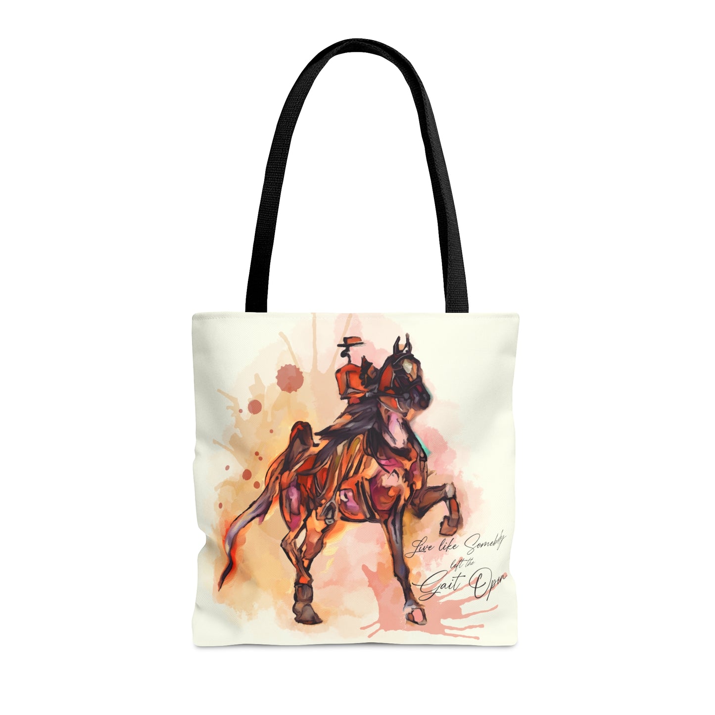 Saddlebred Watercolor Horse Artistic Tote Bag (AOP)