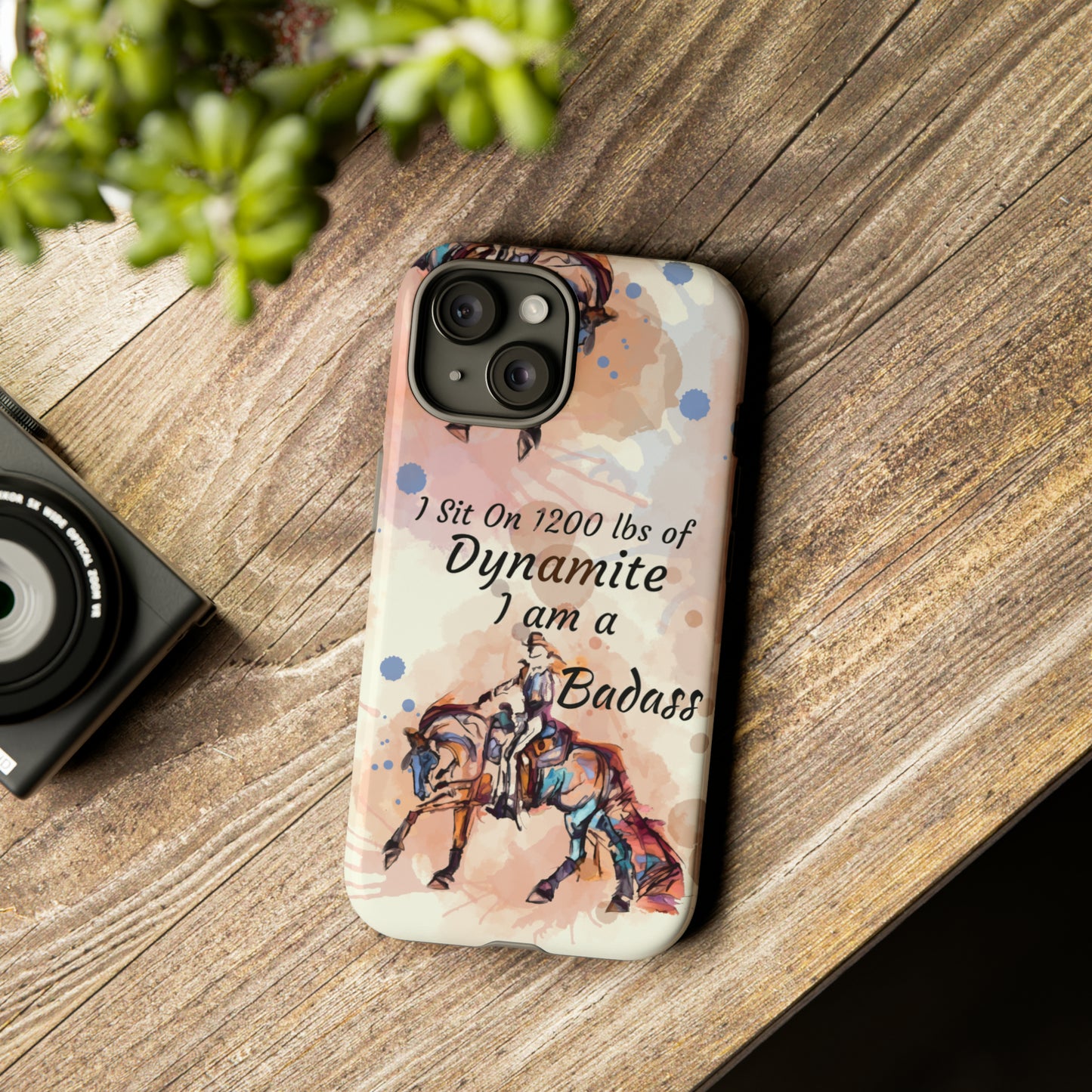 Swearing Western Watercolor Horse Horse Lover Gift Study Tough Case Phone Case.