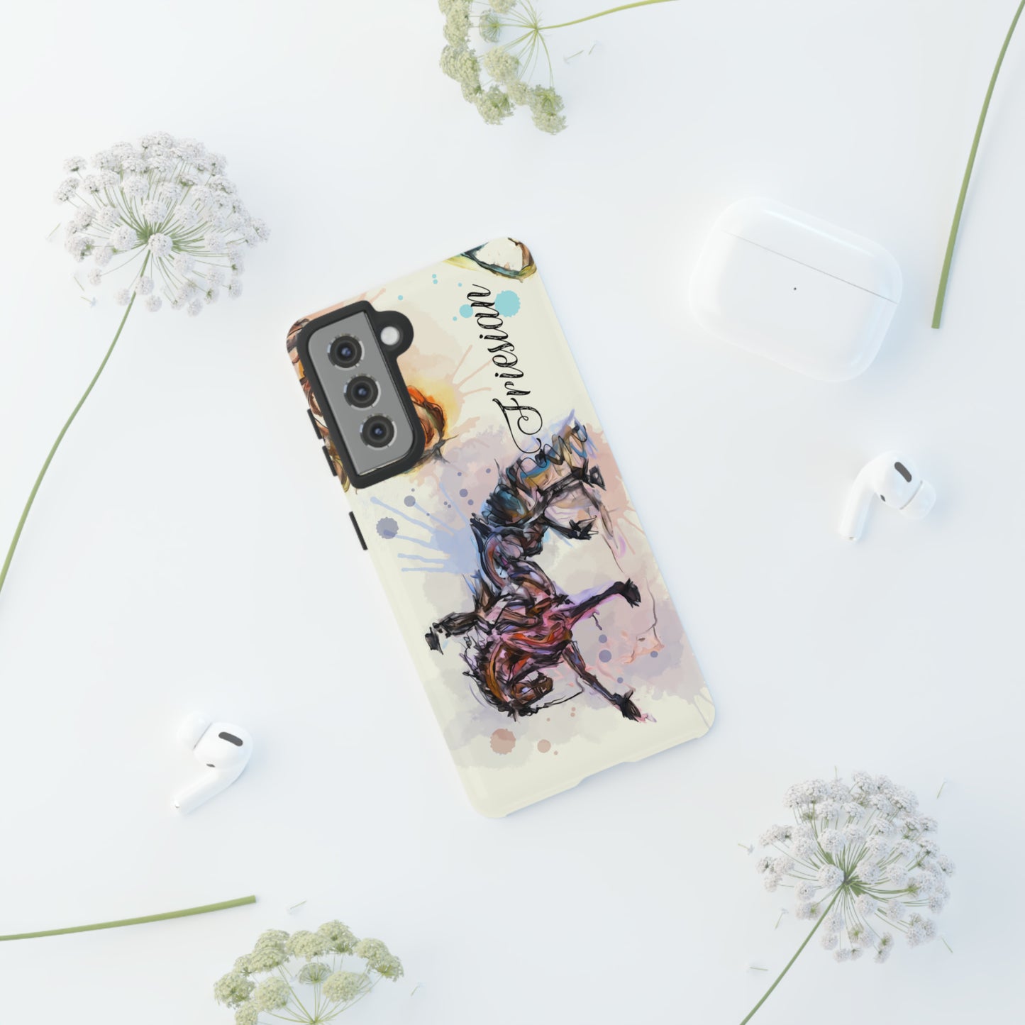Friesian Watercolor Horse Horse Lover Gift Study Tough Case Phone Case.