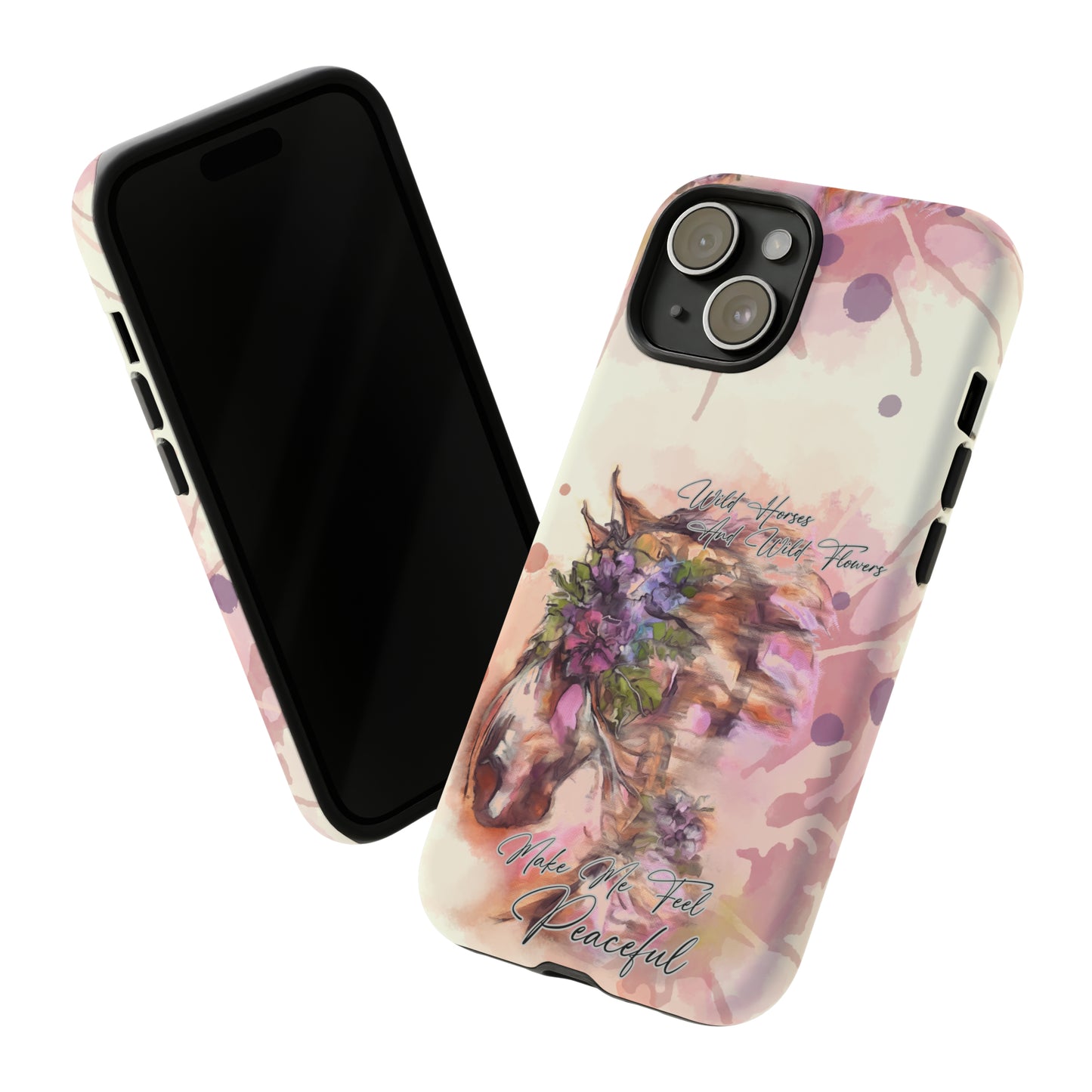 Romantic Equestrian Watercolor Horse Horse Lover Gift Study Tough Case Phone Case.