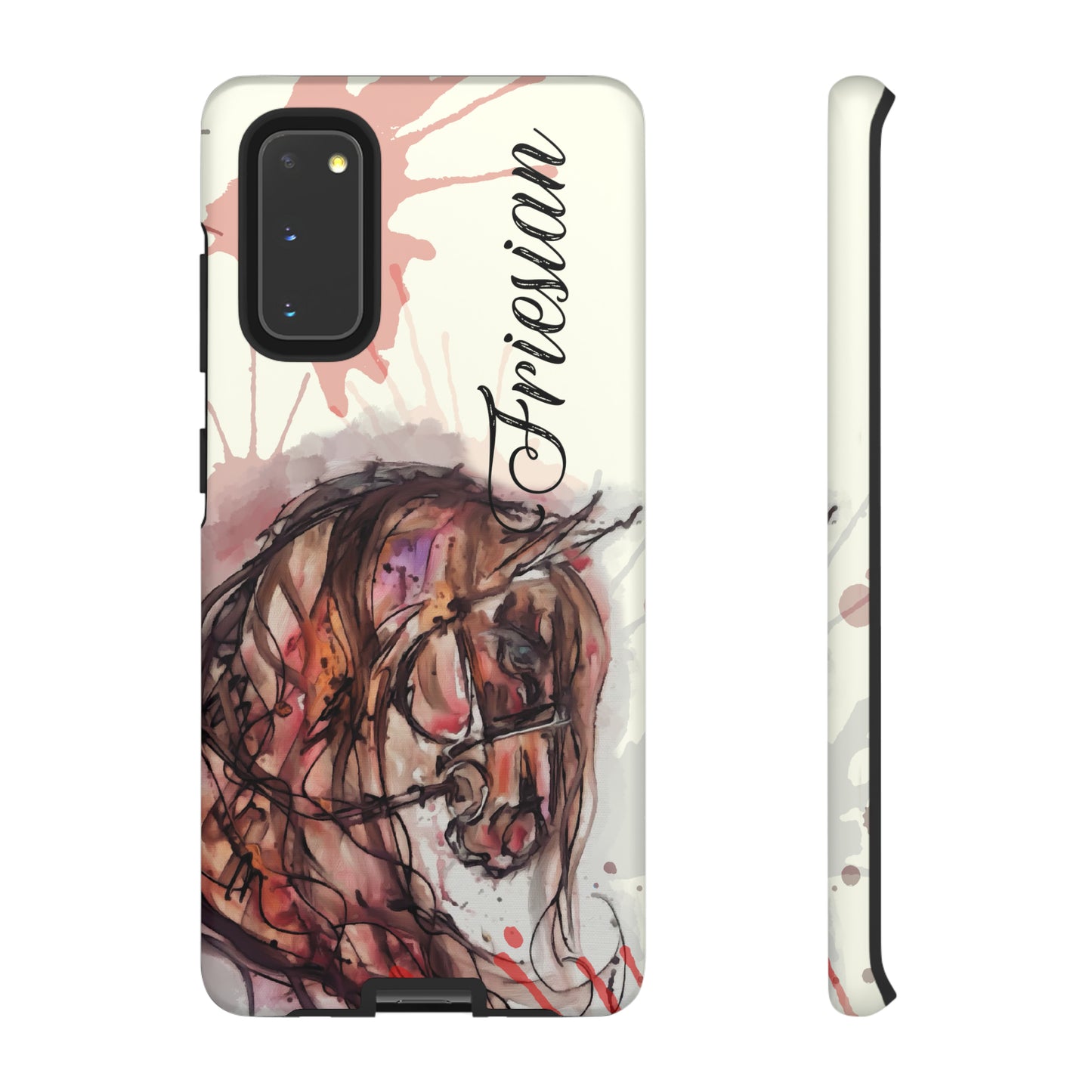 Friesian Watercolor Flower crown Horse Horse Lover Gift Study Tough Case Phone Case.