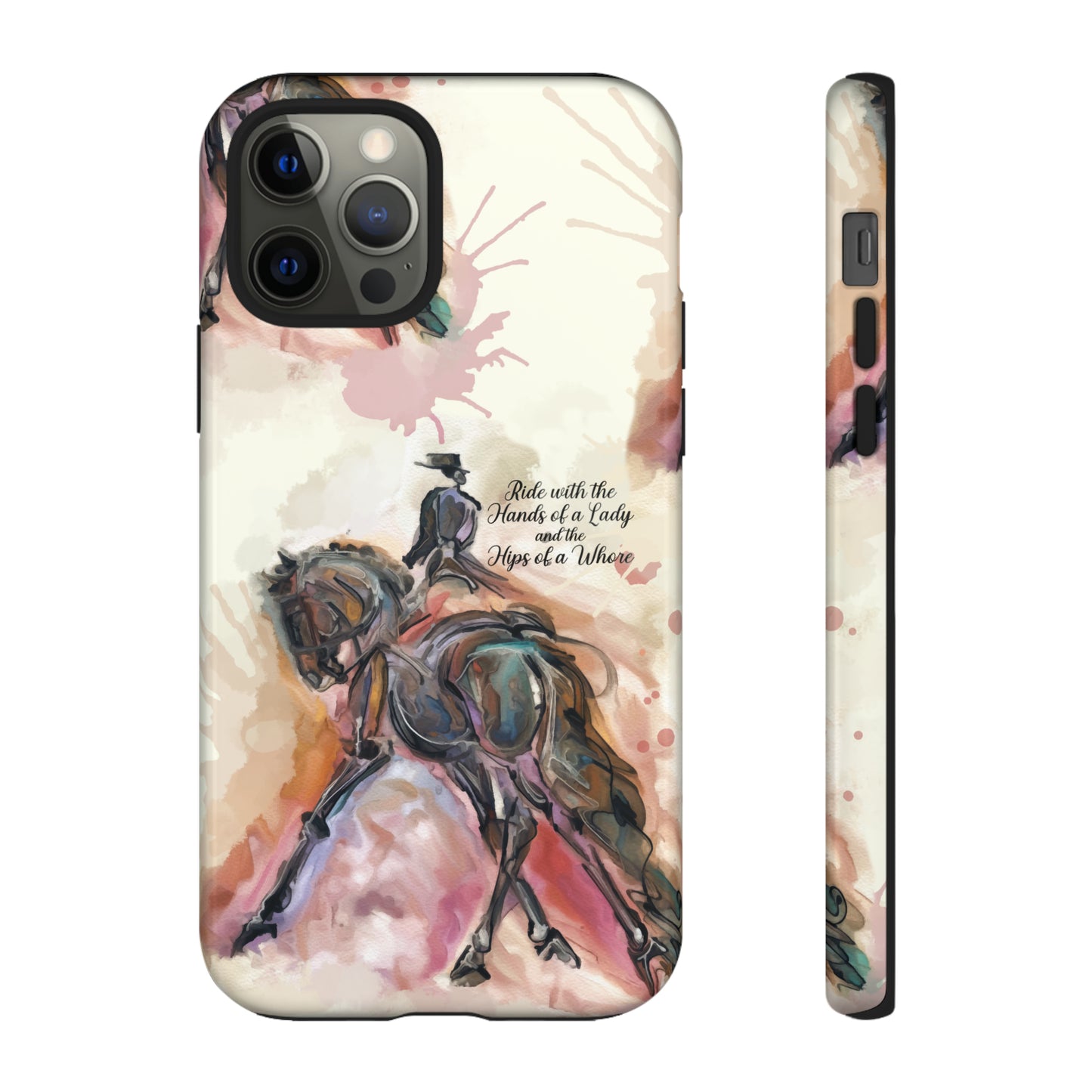 Raunchy Dressage Watercolor Horse Horse Lover Gift Study Tough Case Phone Case.