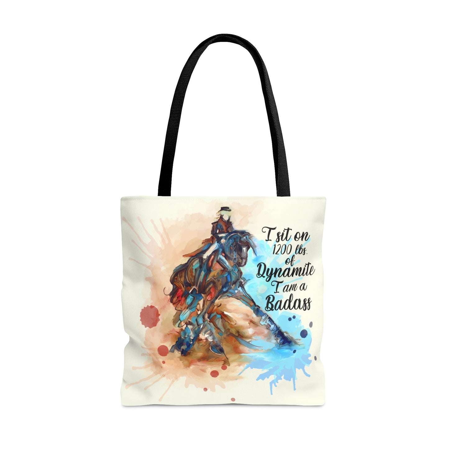 Dressage Watercolor Horse Artistic Tote Bag (AOP)